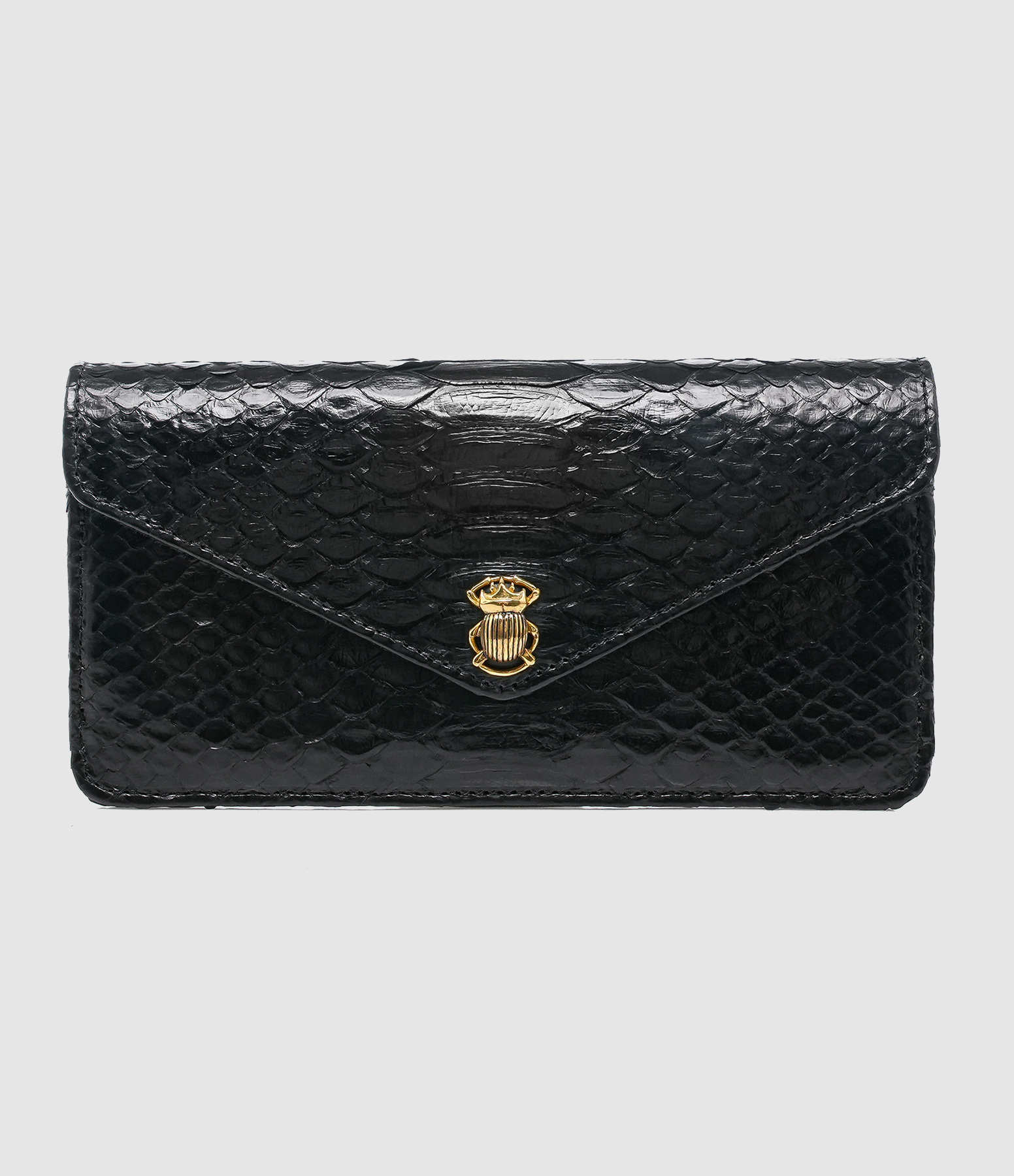 Portefeuille Alex Long Python Noir