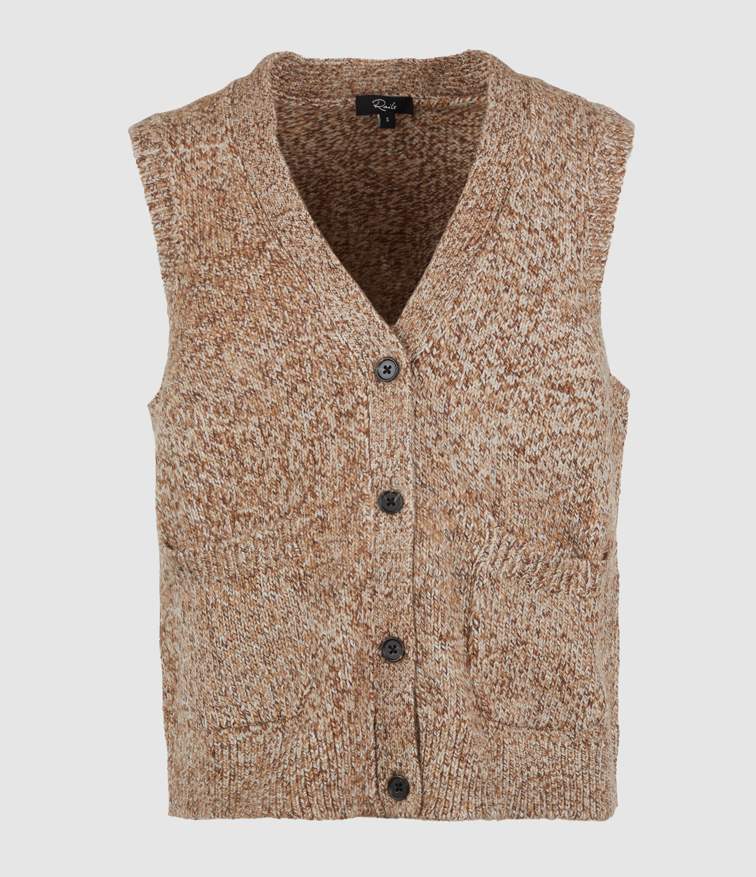 Gilet Kasmir Brown Melange