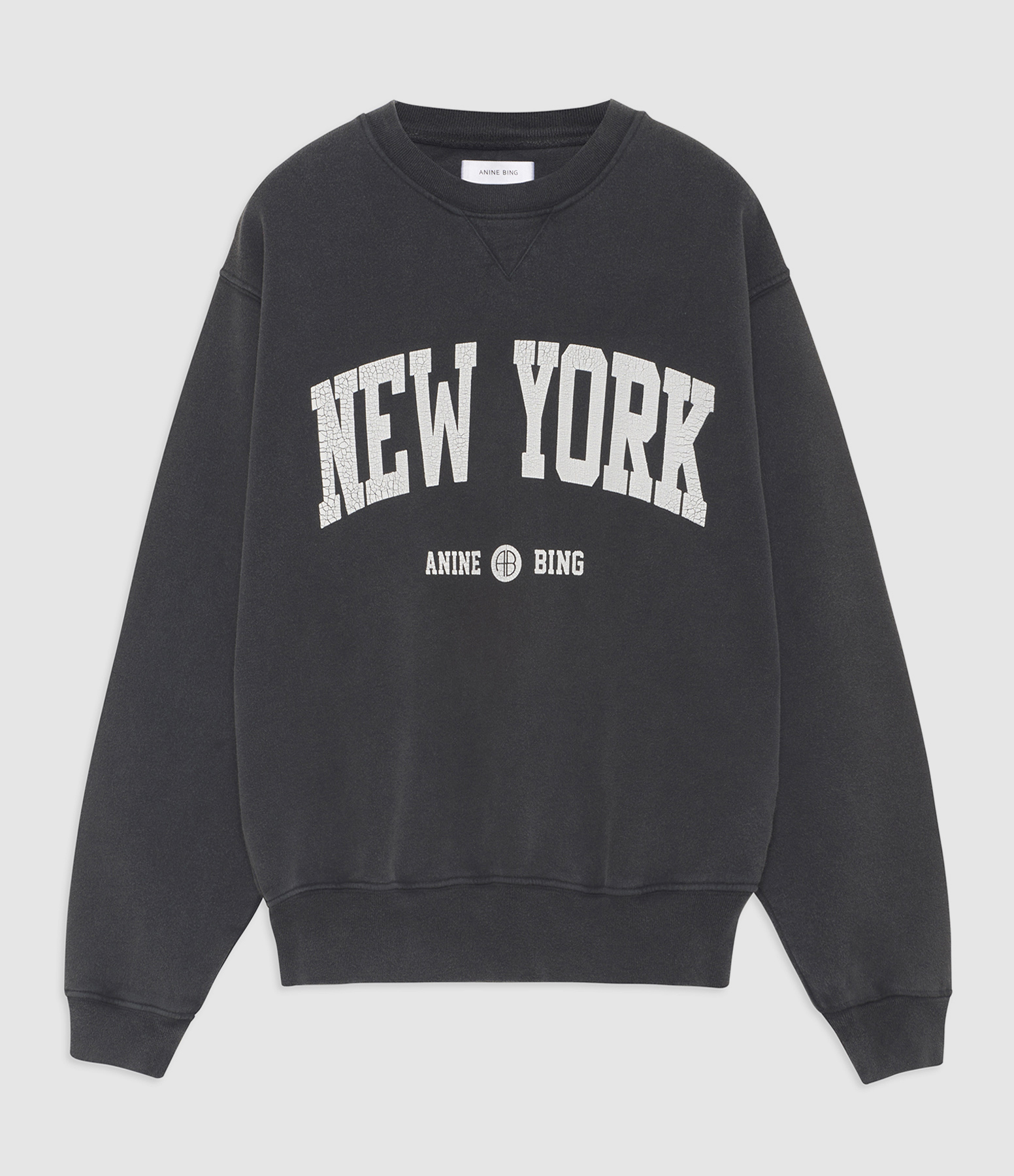 Sweatshirt Ramona NY Coton Organique Noir Délavé