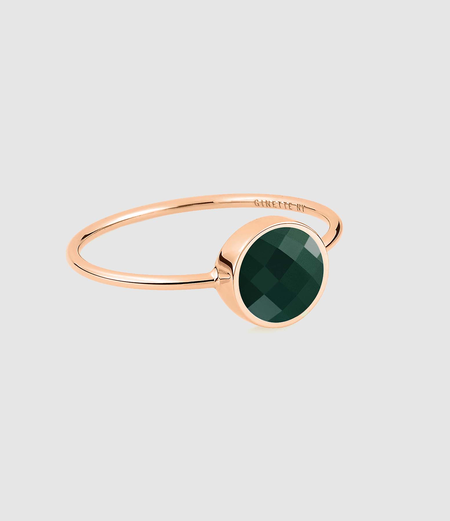 Bague Pixie Mini Ever Disque Agate Verte