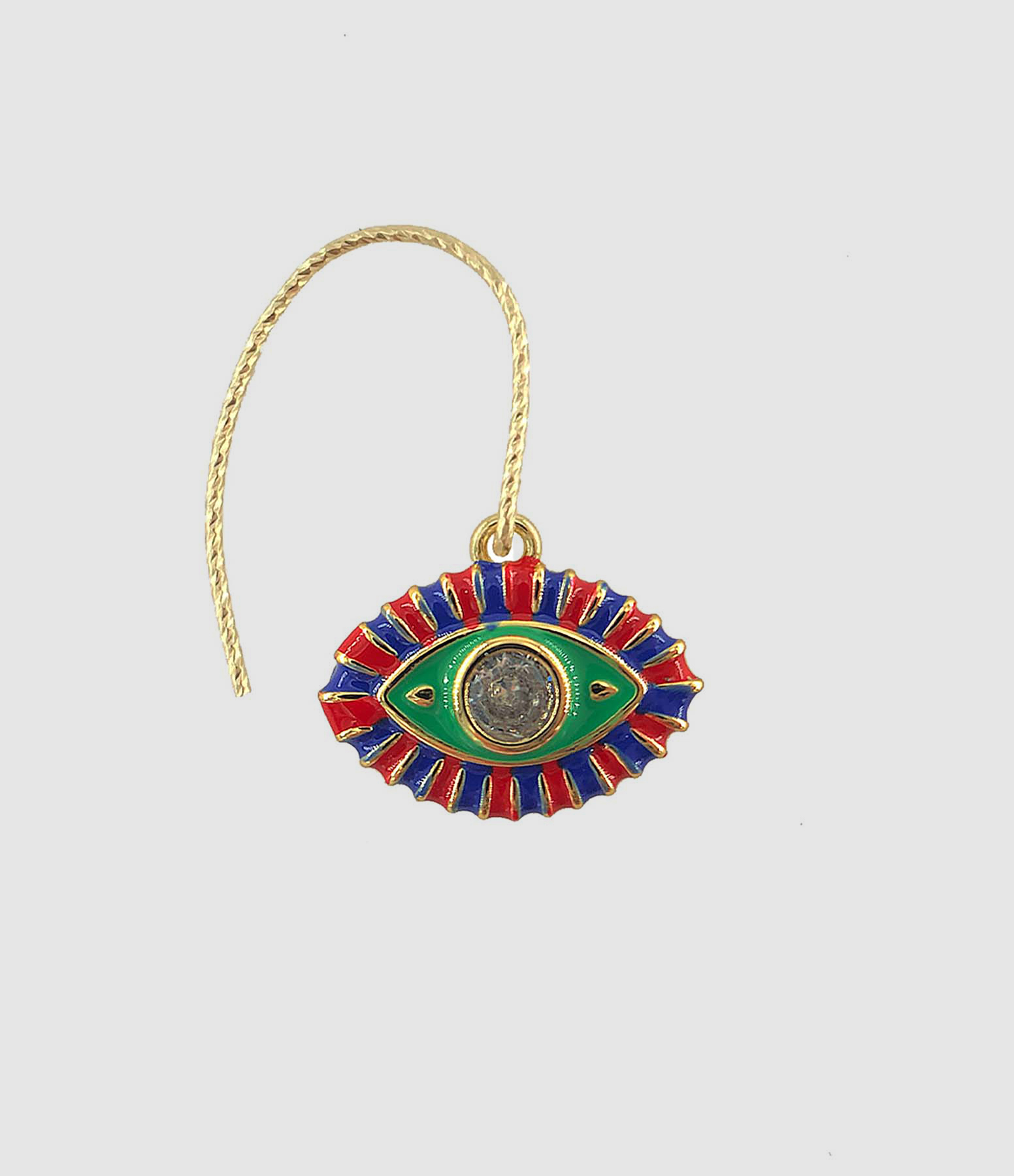 Boucle d'oreille Œil Protecteur Vert Rouge (vendue à l'unité)