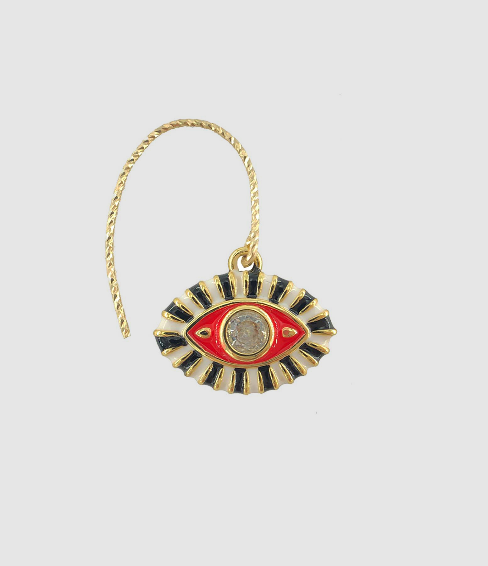 Boucle d'oreille Œil Protecteur Rouge Noir (vendue à l'unité)