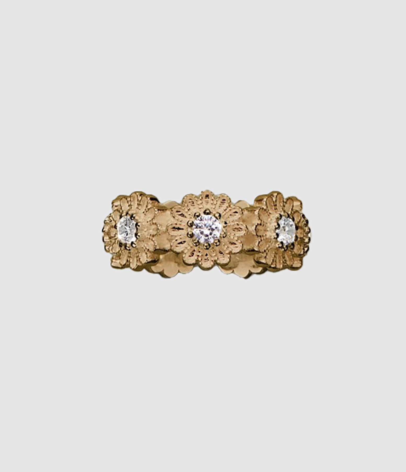 Bague Sai Topaze Blanche Doré