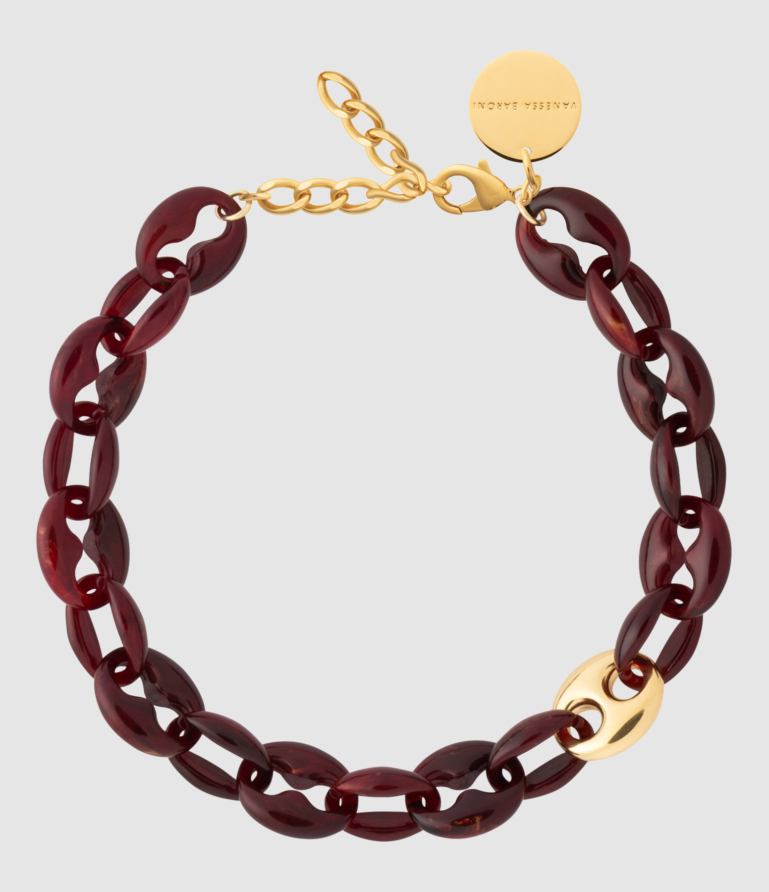 Collier Court Small Turtle Bordeaux Marble