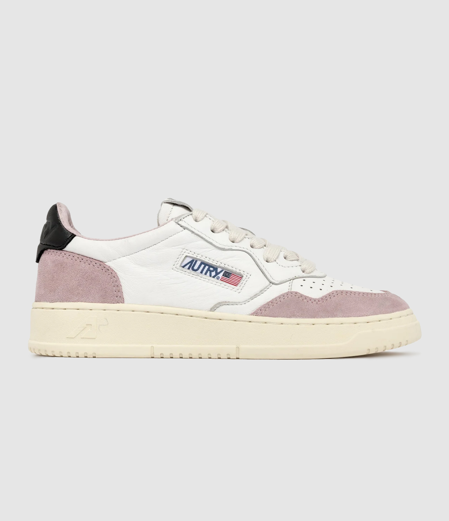 Baskets Medalist Cuir Blanc, Mauve, Noir