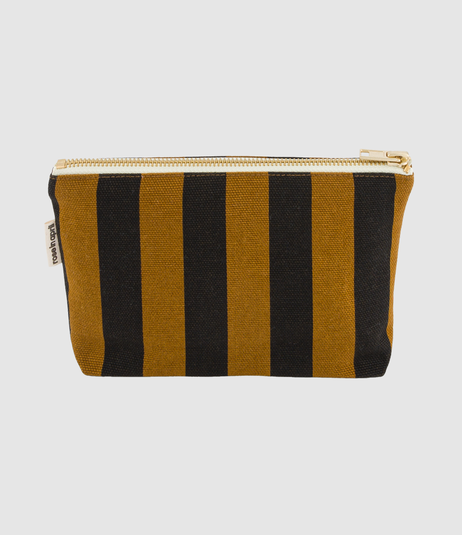 Trousse Sofia Rayures Cumin Noir