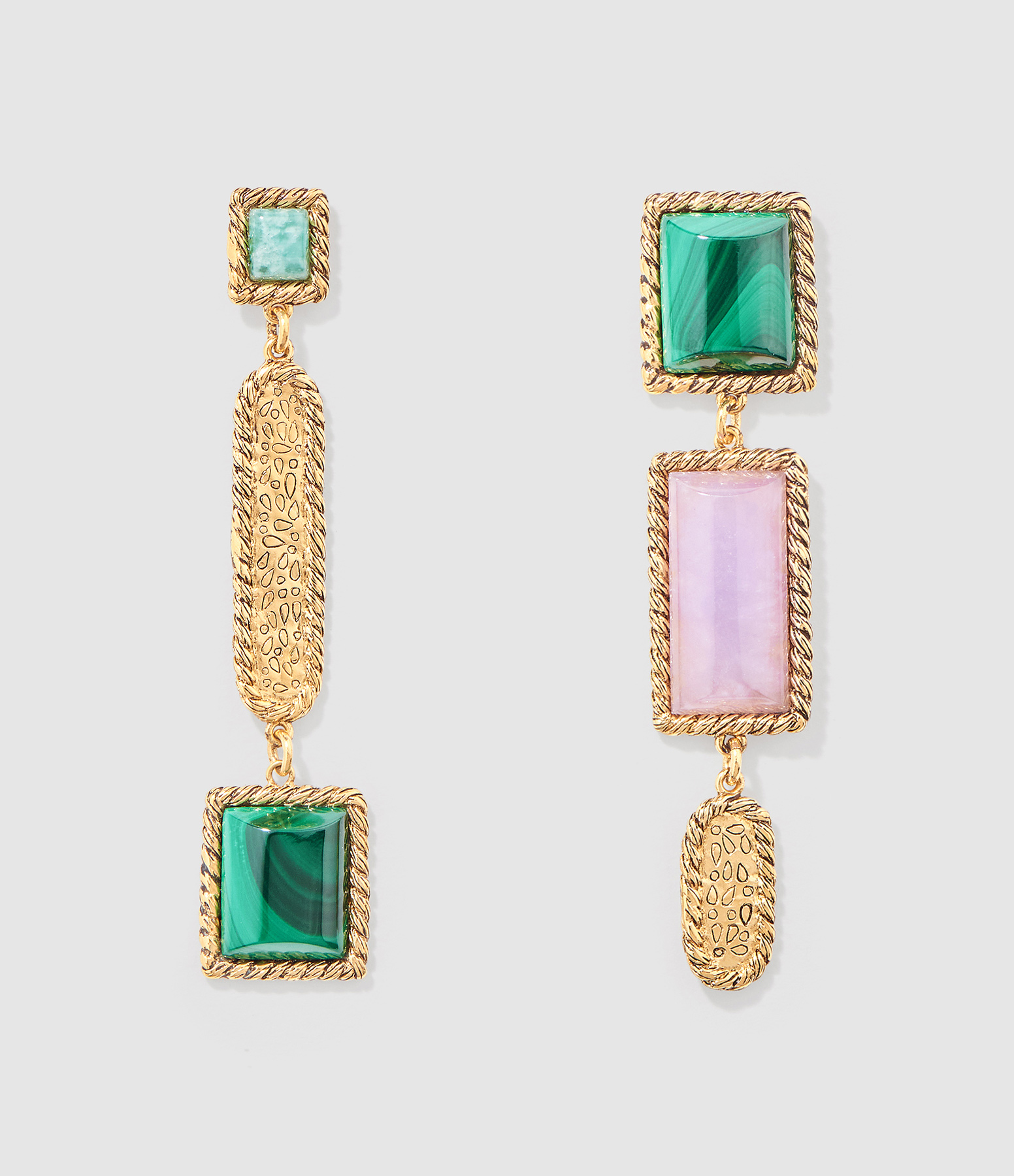 Boucles d'oreilles Malli Malachite