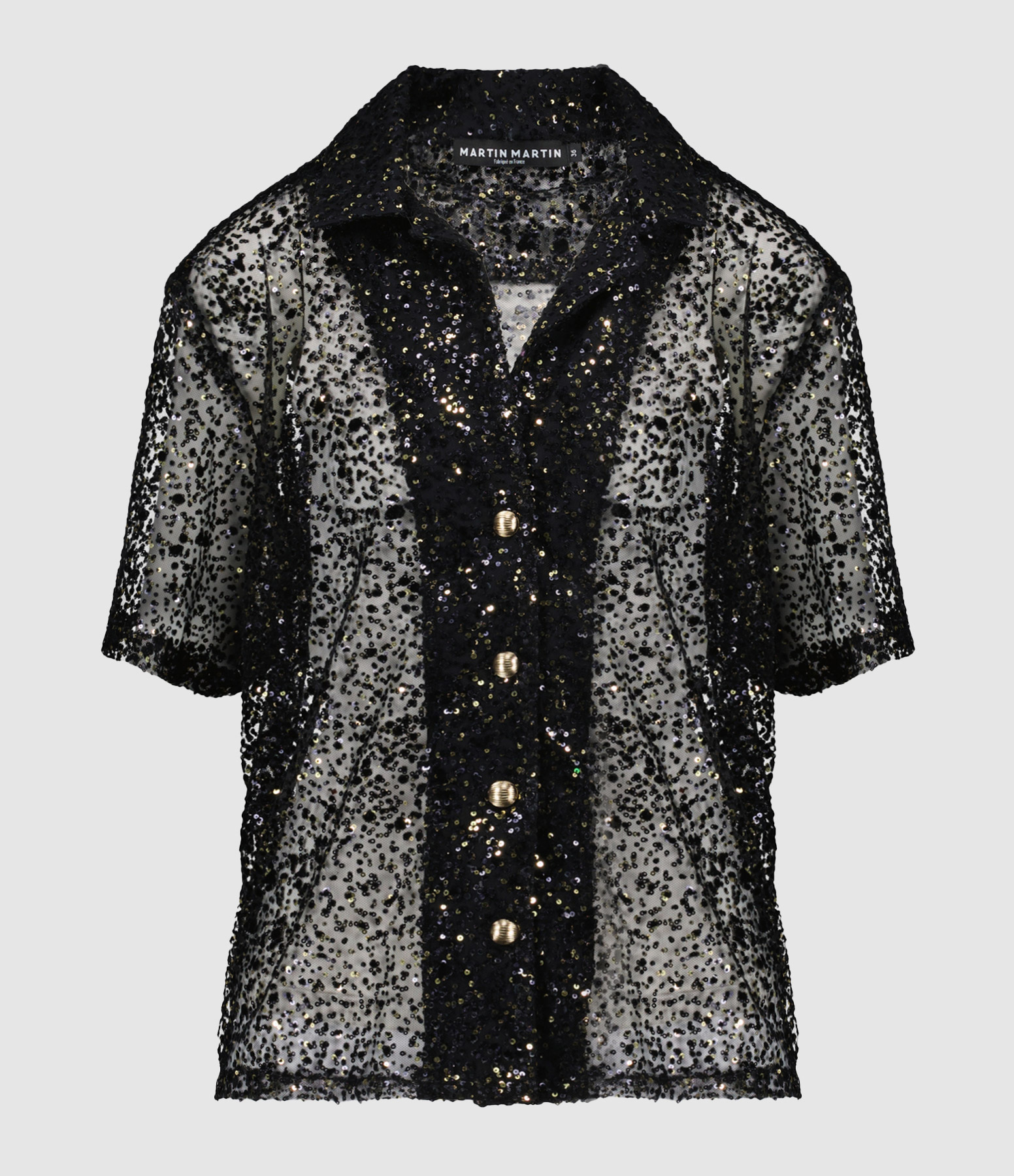 Chemise Cha Sequins Noir