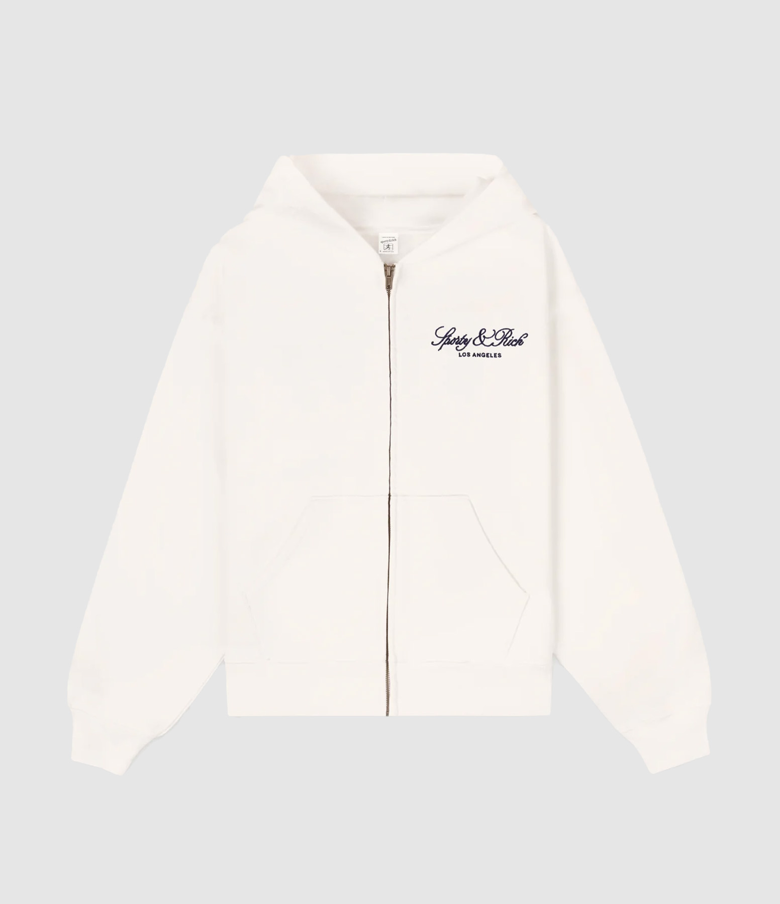 Hoodie Vendome La Embroidered Zip Ecru