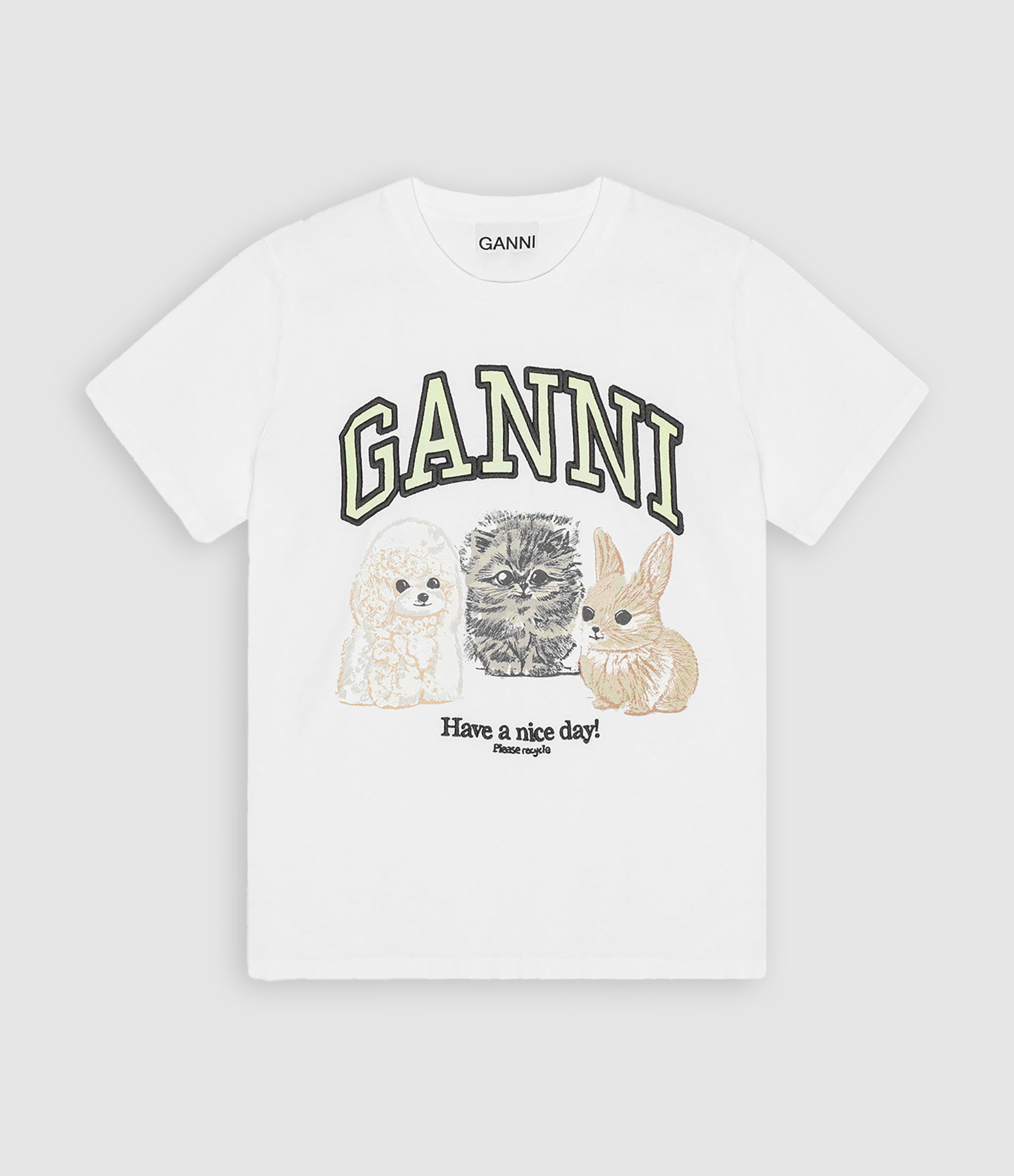 Tee-shirt Basic Cotton Animals Relaxed Bright White