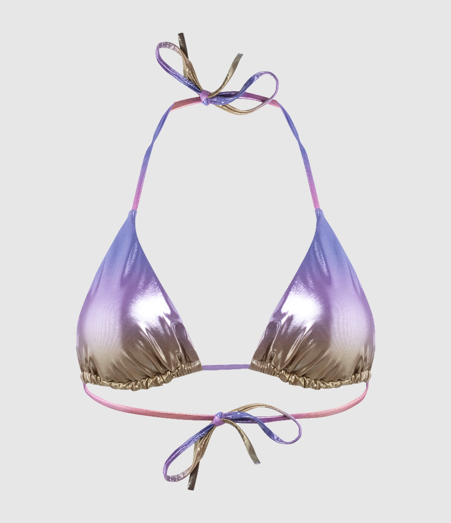 Haut de Maillot de Bain Triangle Attachante Sunset Kaki Rose