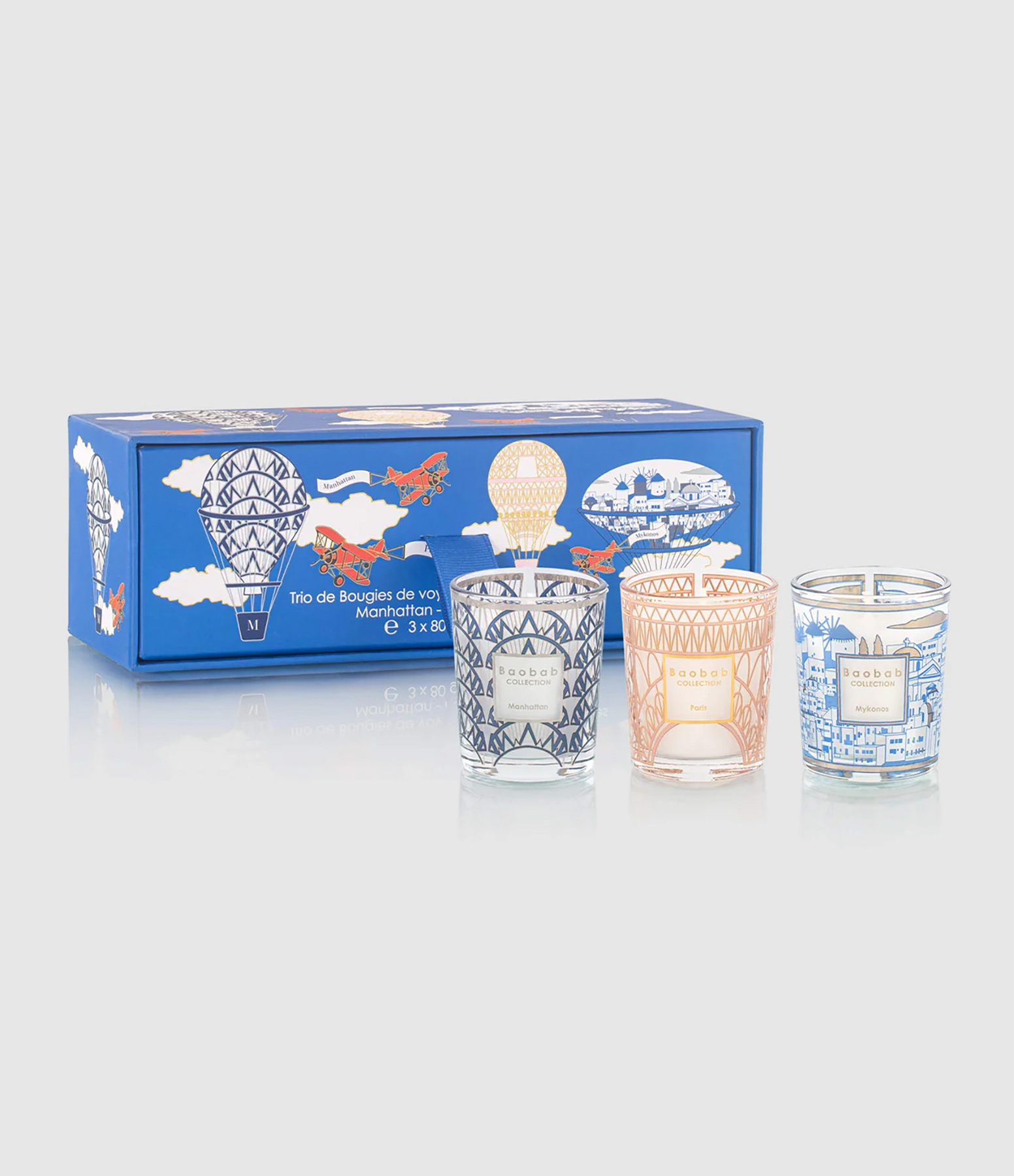 Trio Travel Candles My First Baobab Manhattan-Paris-Mykonos