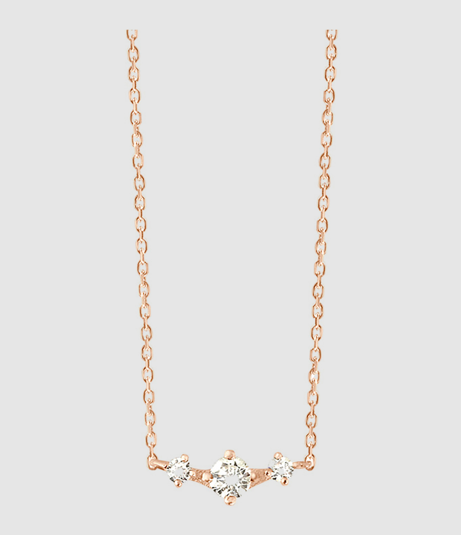 Collier Stardust Or Rose 3 Diamants