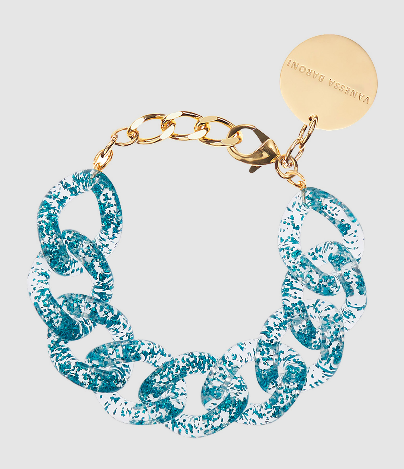 Bracelet Flat Blue Glitter