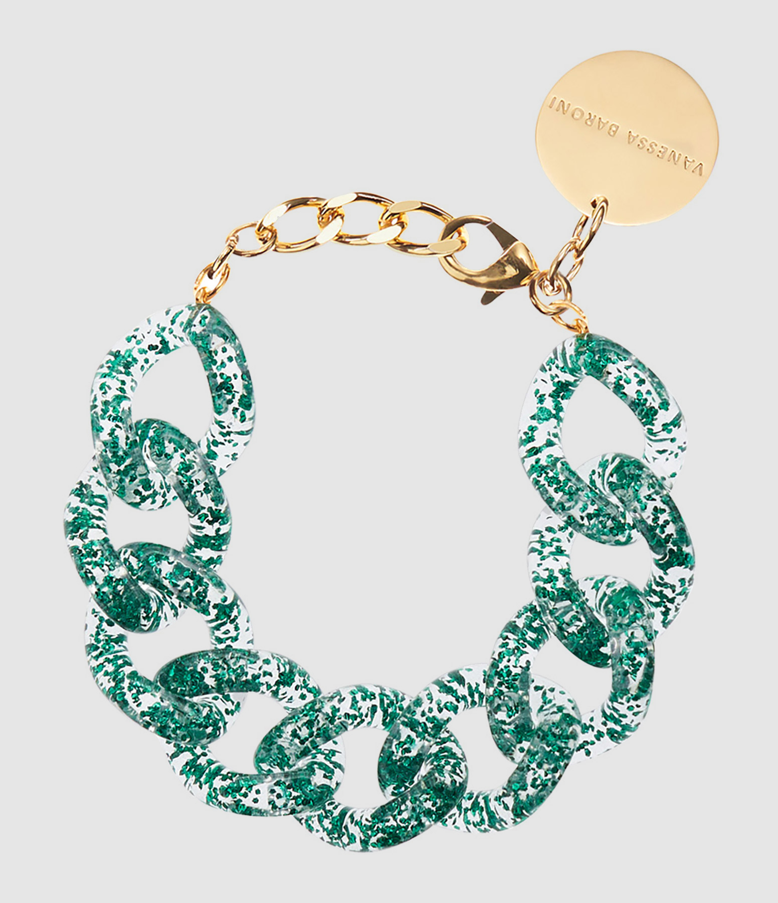 Bracelet Flat Vert Glitter