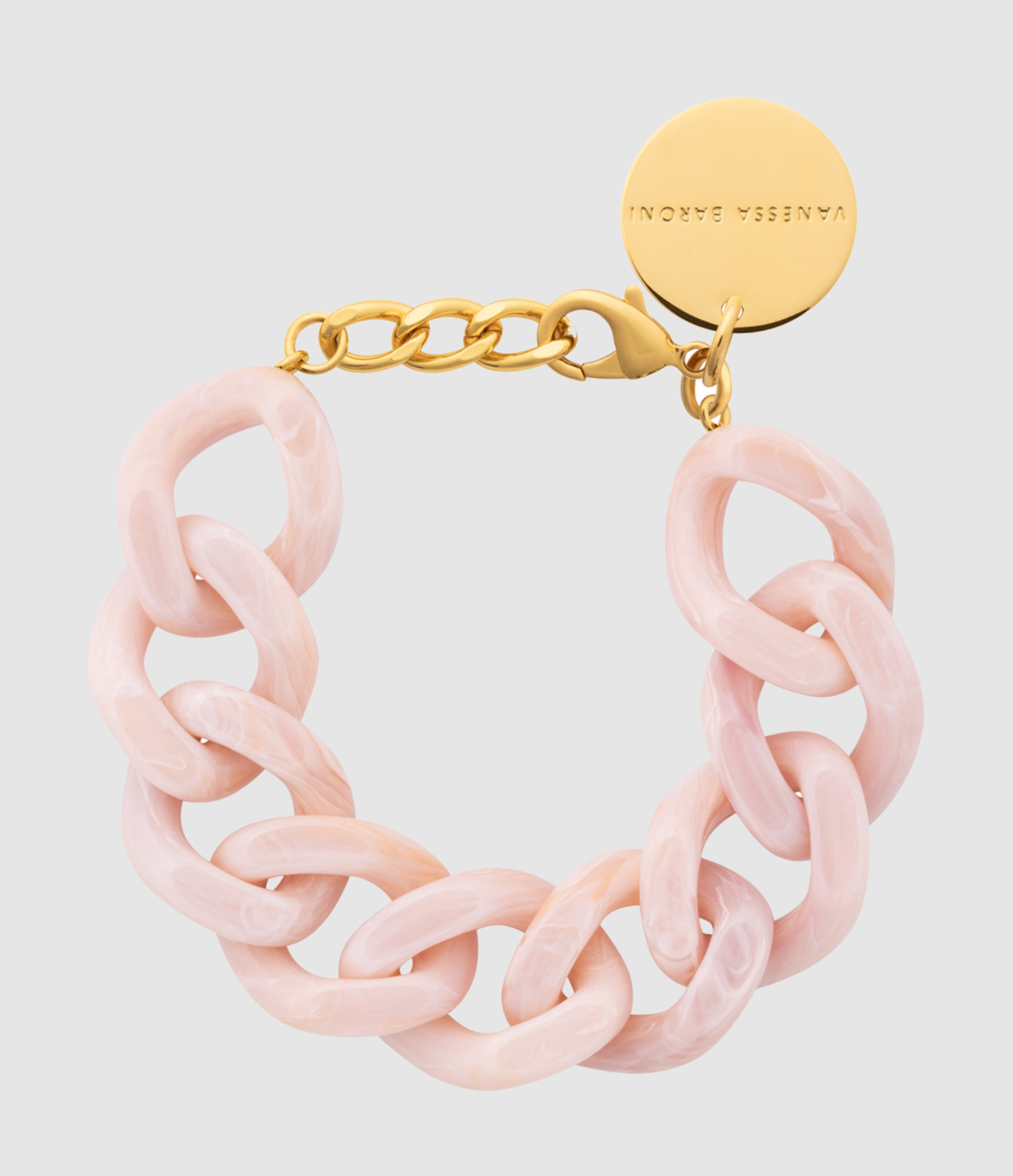 Bracelet Flat Chain Ivory Rose Marble