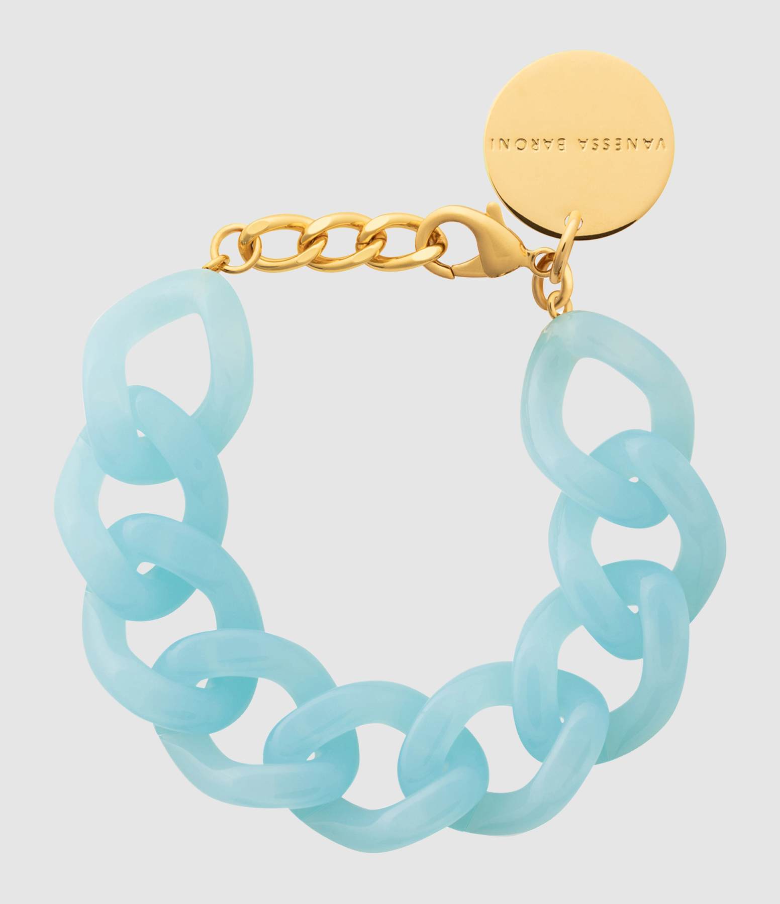 Bracelet Flat Chain Opaline Blue