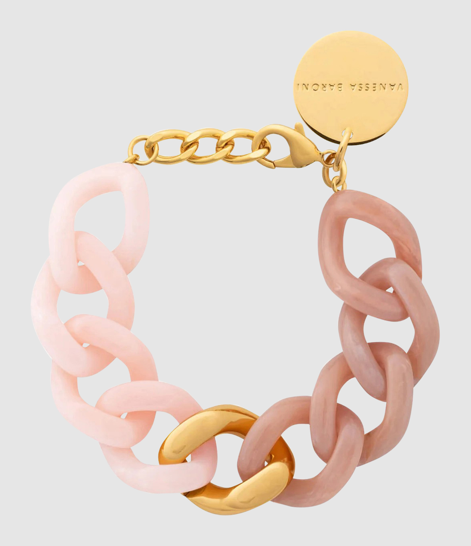 Bracelet Flat Chain 2 Color W Gold Blush Marble Peach Sorbet