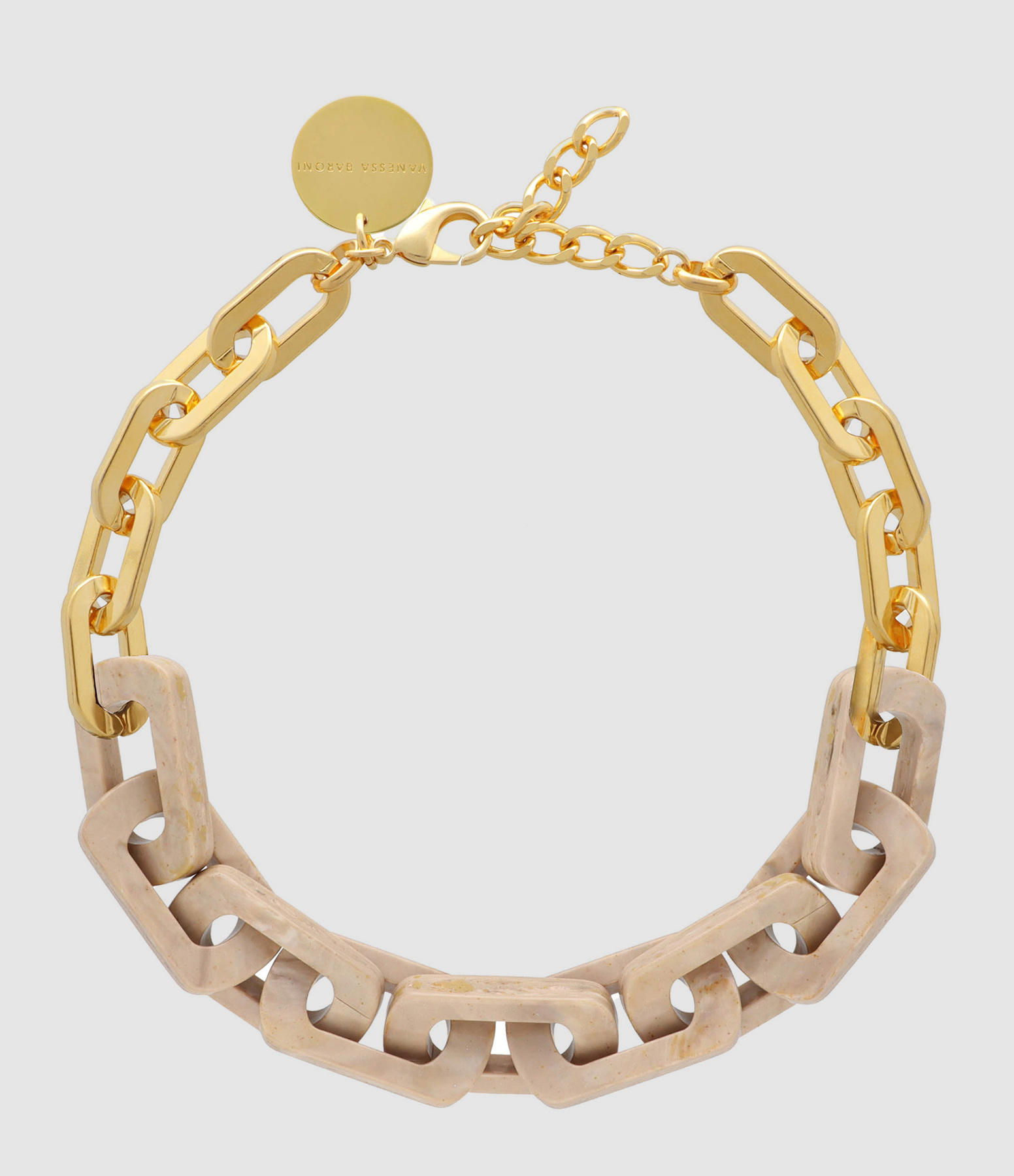 Collier Edge Beige Travertin Doré