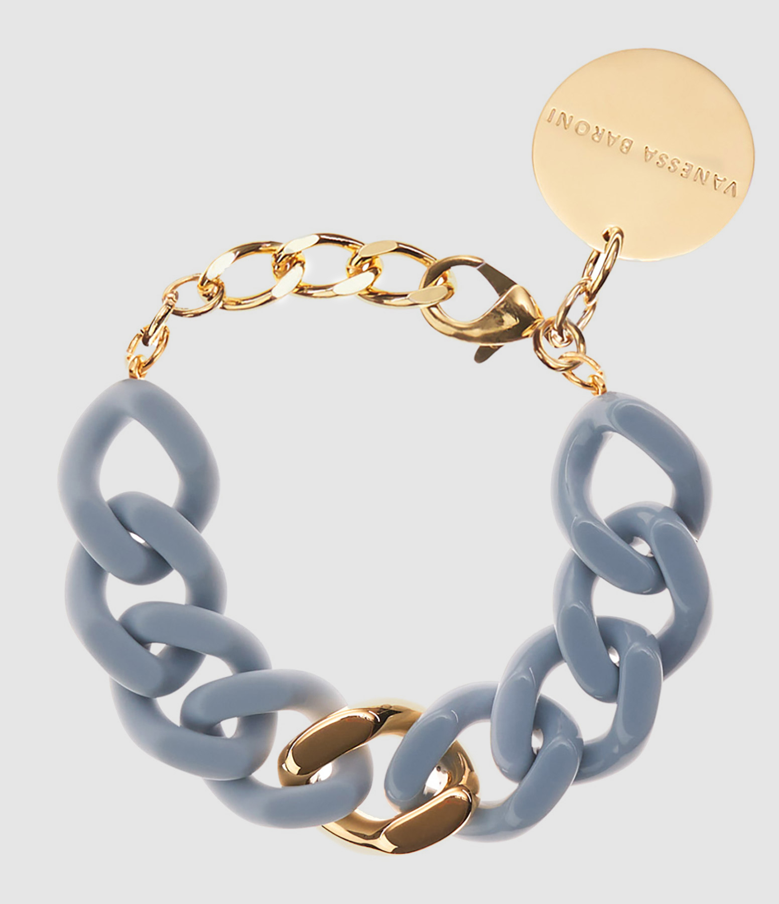 Bracelet Flat 2colors Bleu Pigeon Doré