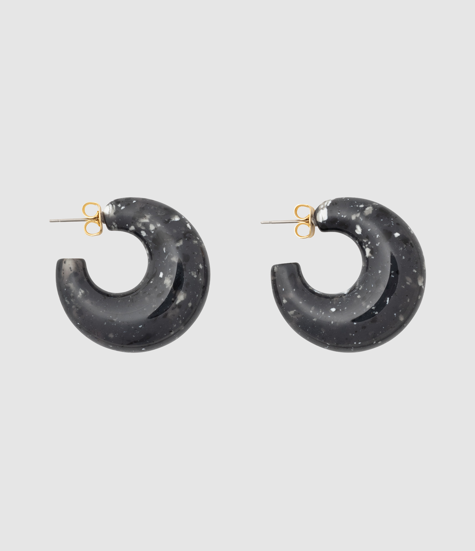 Boucles d'oreilles Moon Black Marble