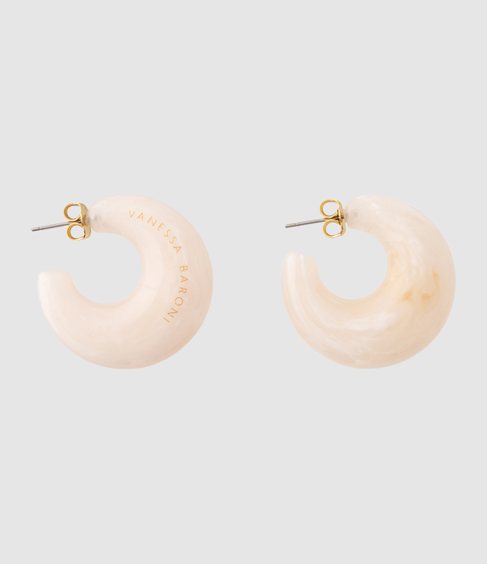 Boucles d'oreilles Moon Latte Marble