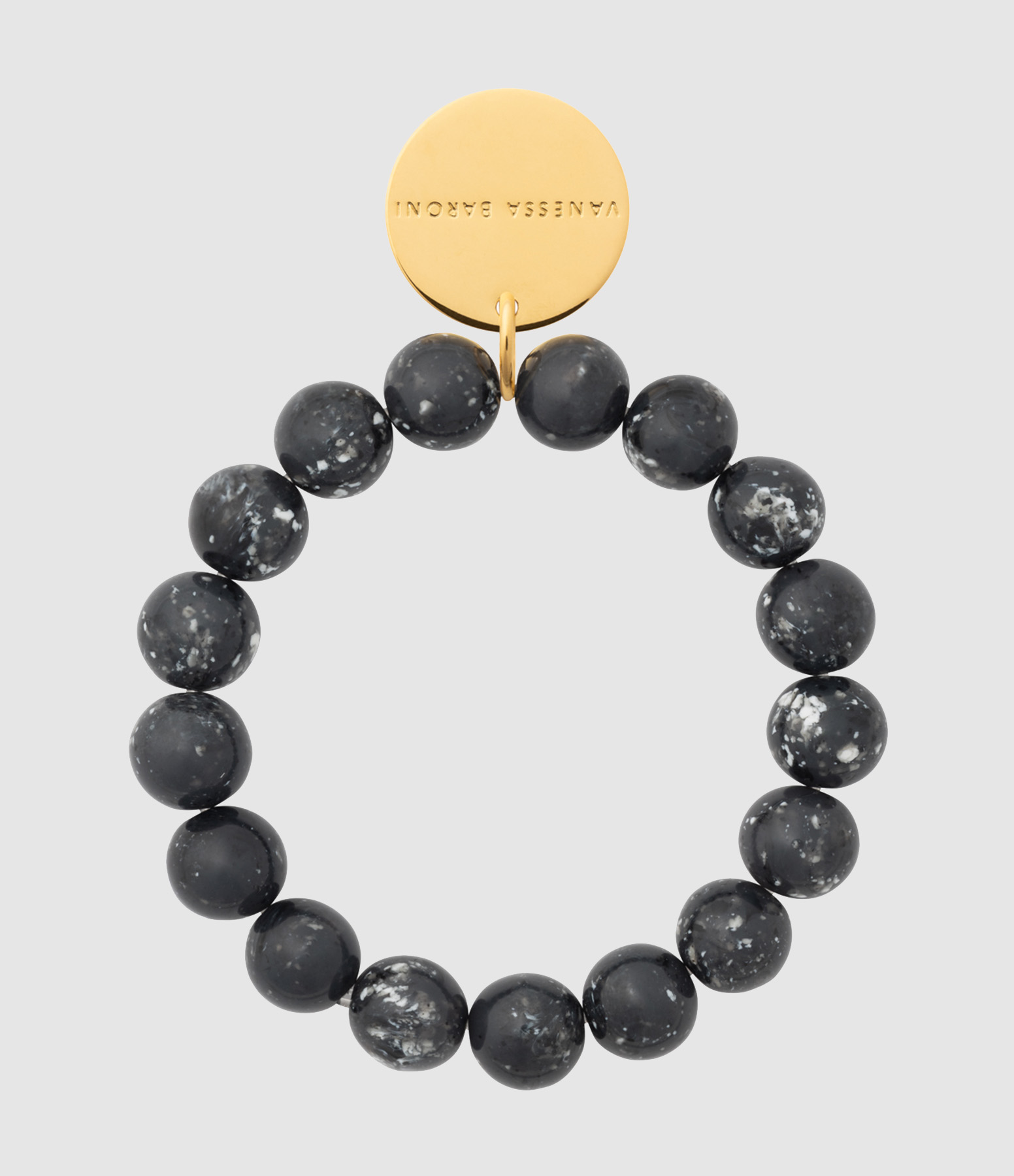 Bracelet Mini Beads Flex Black Marble