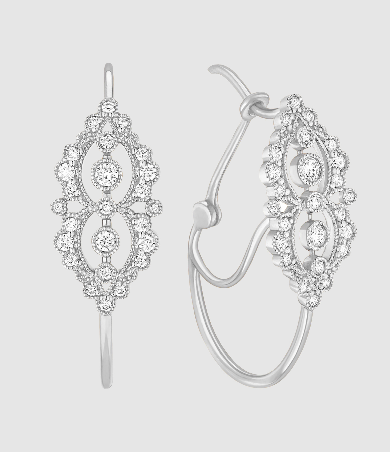 Boucles d'oreilles Victoria Or Blanc Diamants