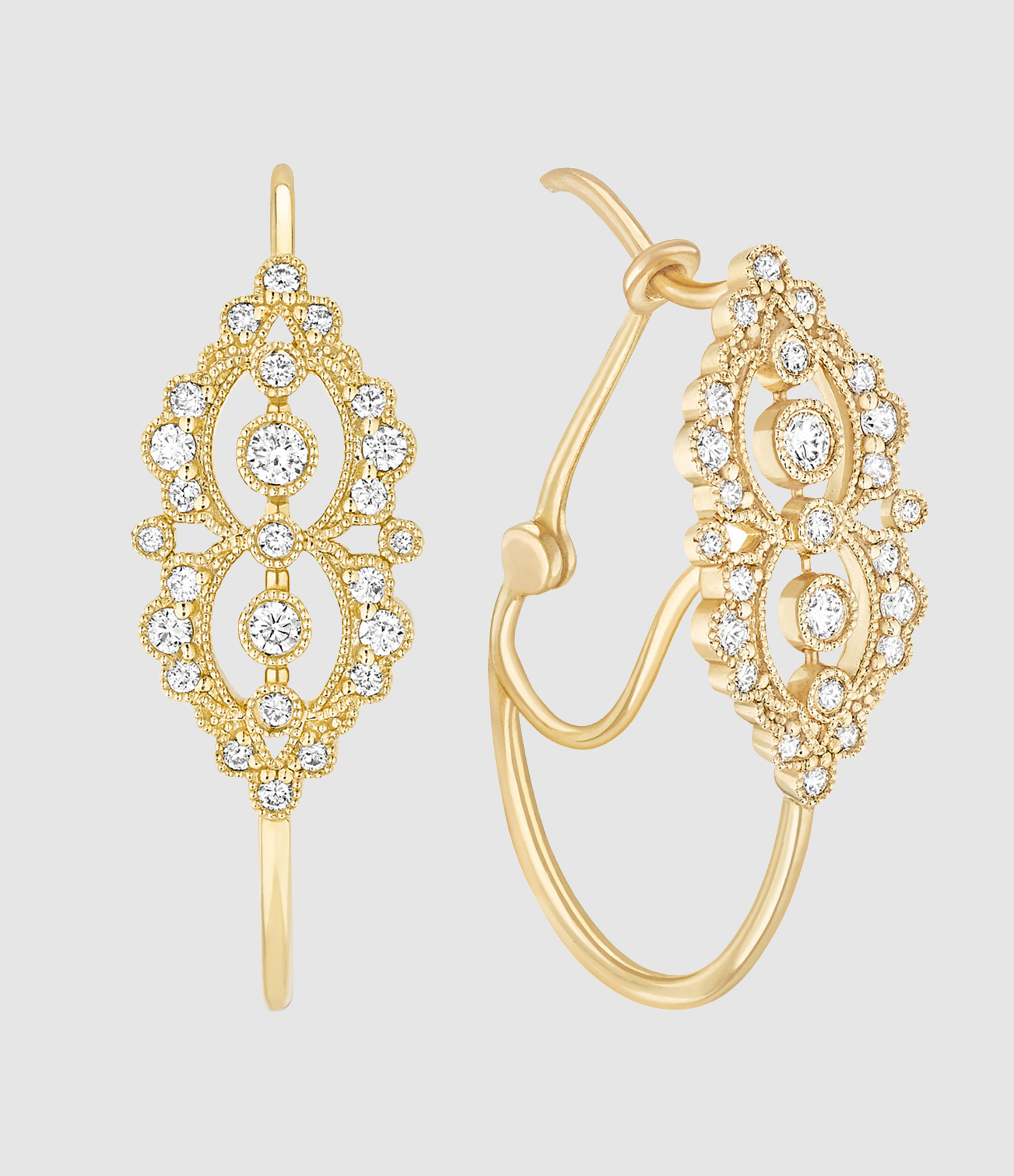 Boucles d'oreilles Victoria Or Jaune Diamants