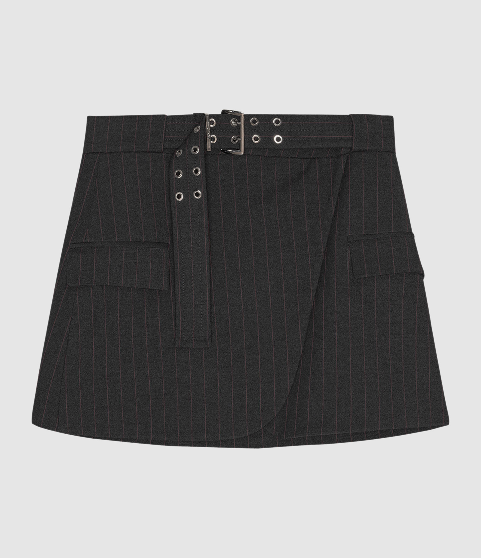 Jupe Courte Stretch Stripe Tailoring Phantom