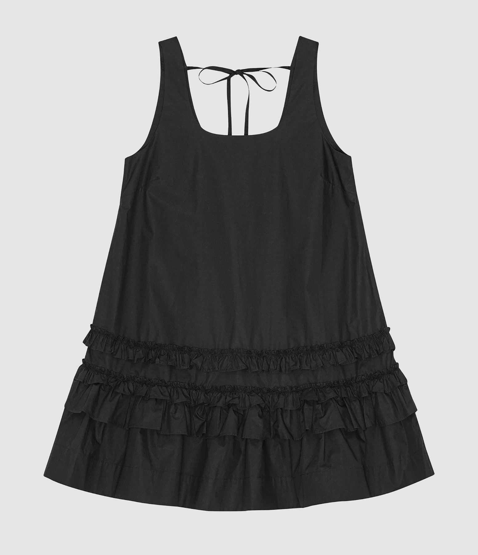 Robe Cotton Poplin U-Neck Black