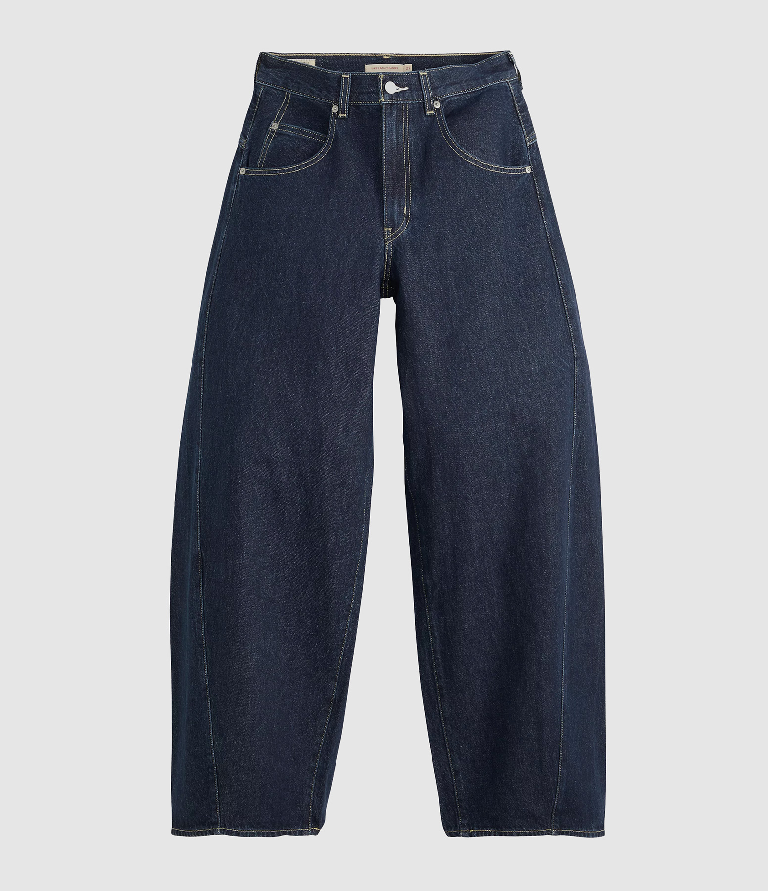 Jean Super Baggy Barrel Dark Indigo-Flat Finish Shaded View