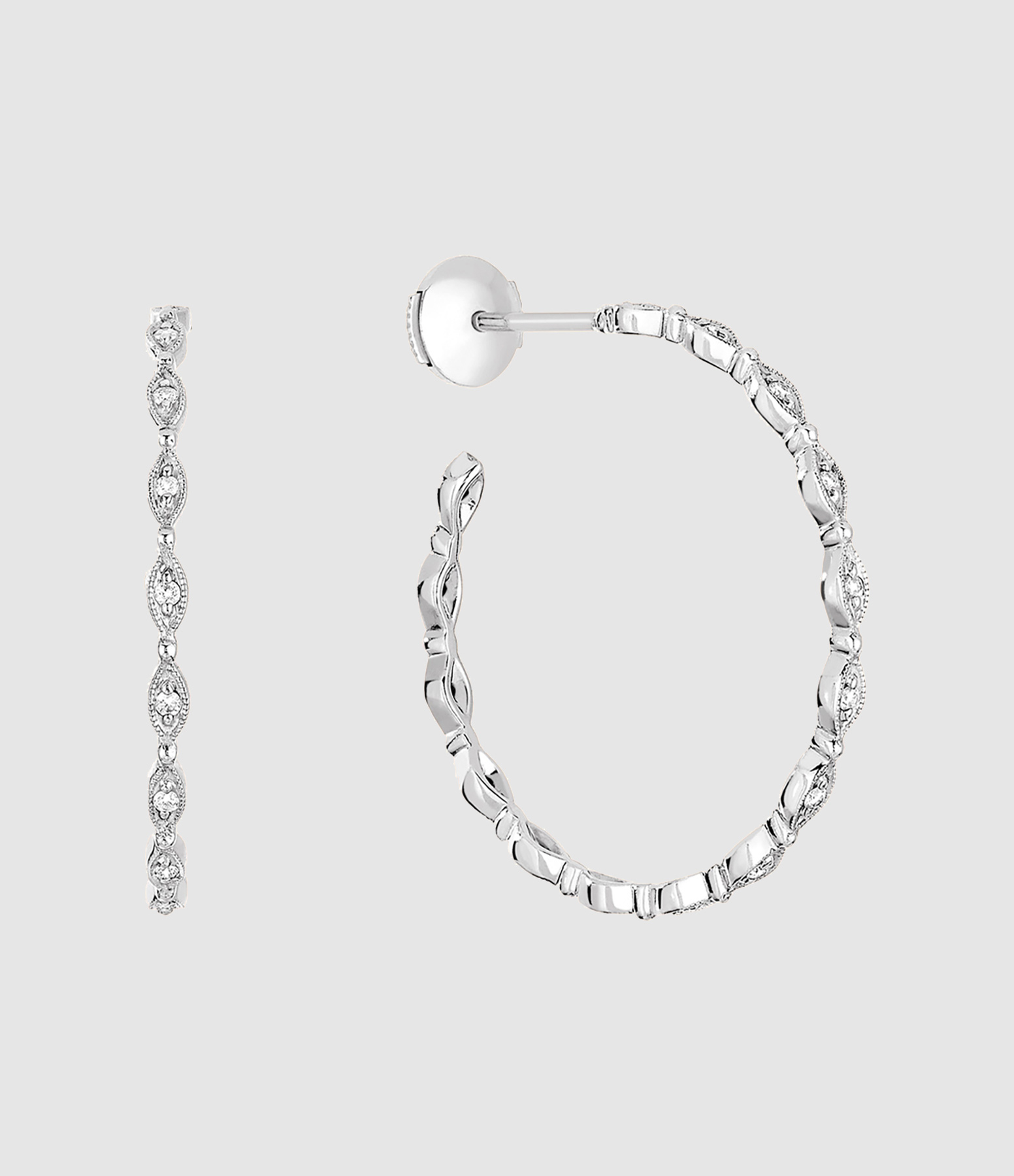 Créoles Yasmine PM Or Diamants