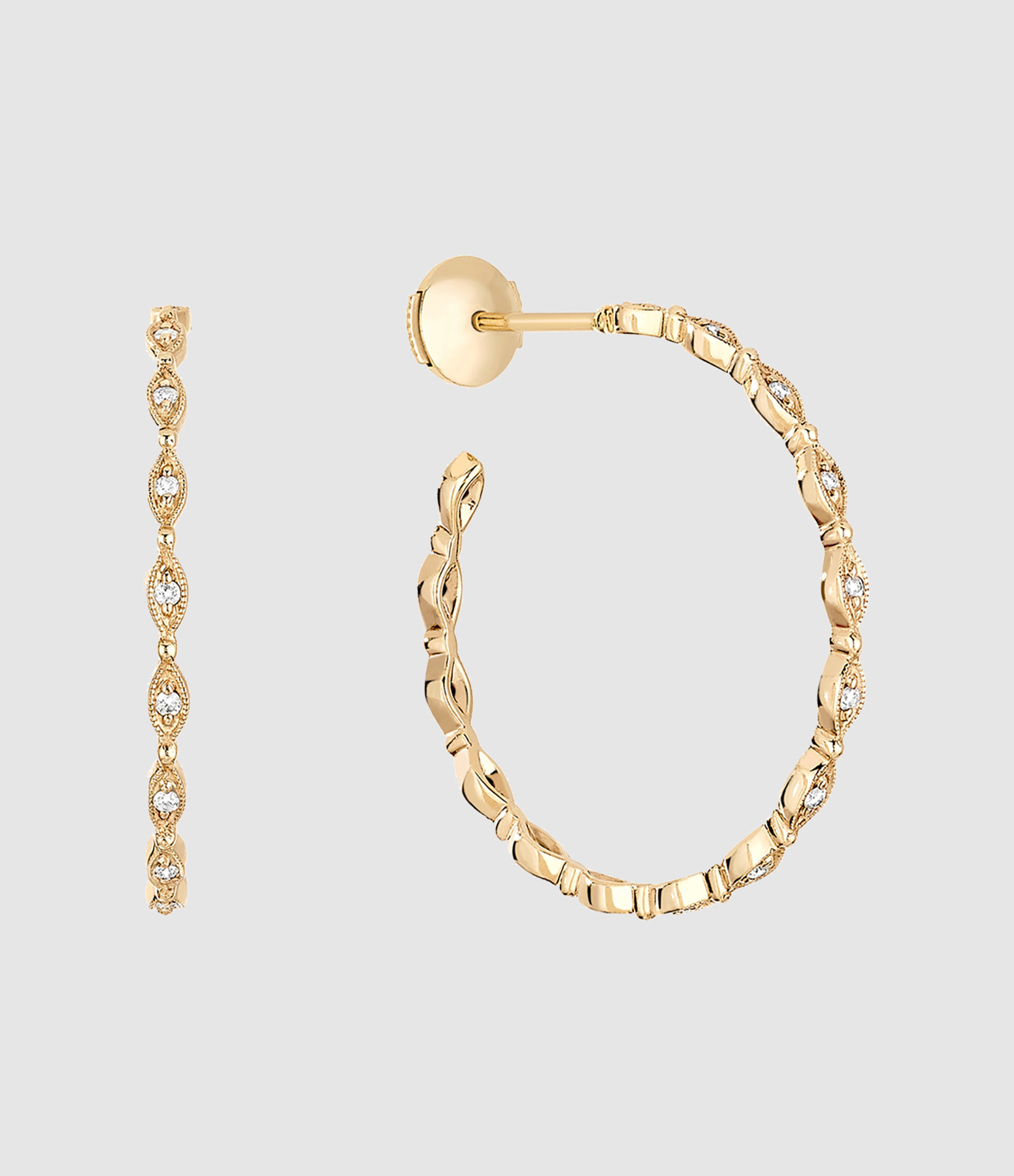 Créoles Yasmine PM Or Diamants