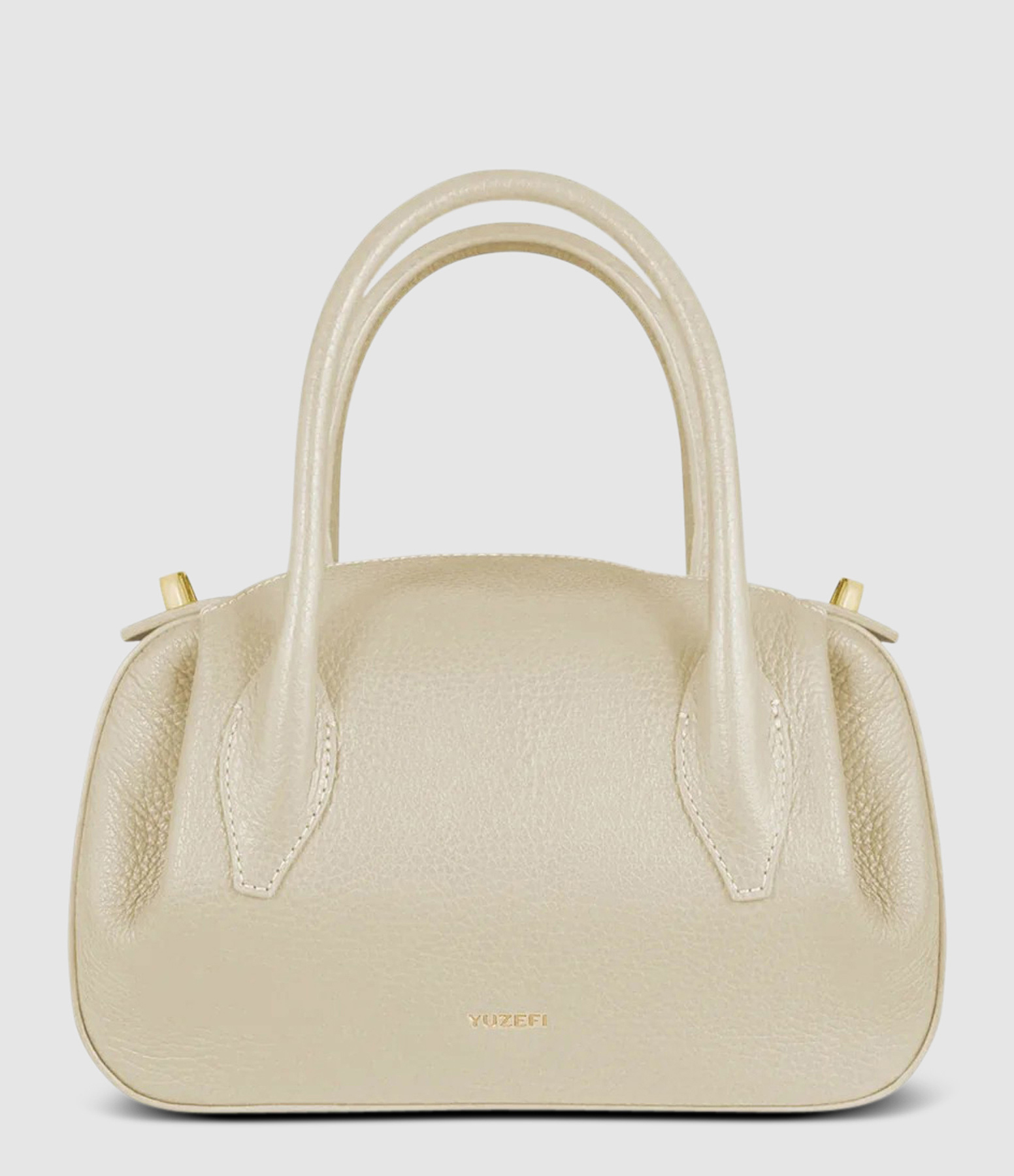Sac Oyster Mini Duffle Cuir Grainé Angora