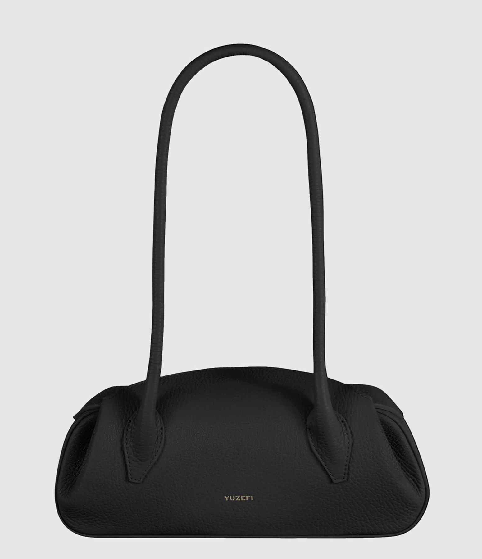 Sac Oyster Shoulder Bag Mini Cuir Grainé Black