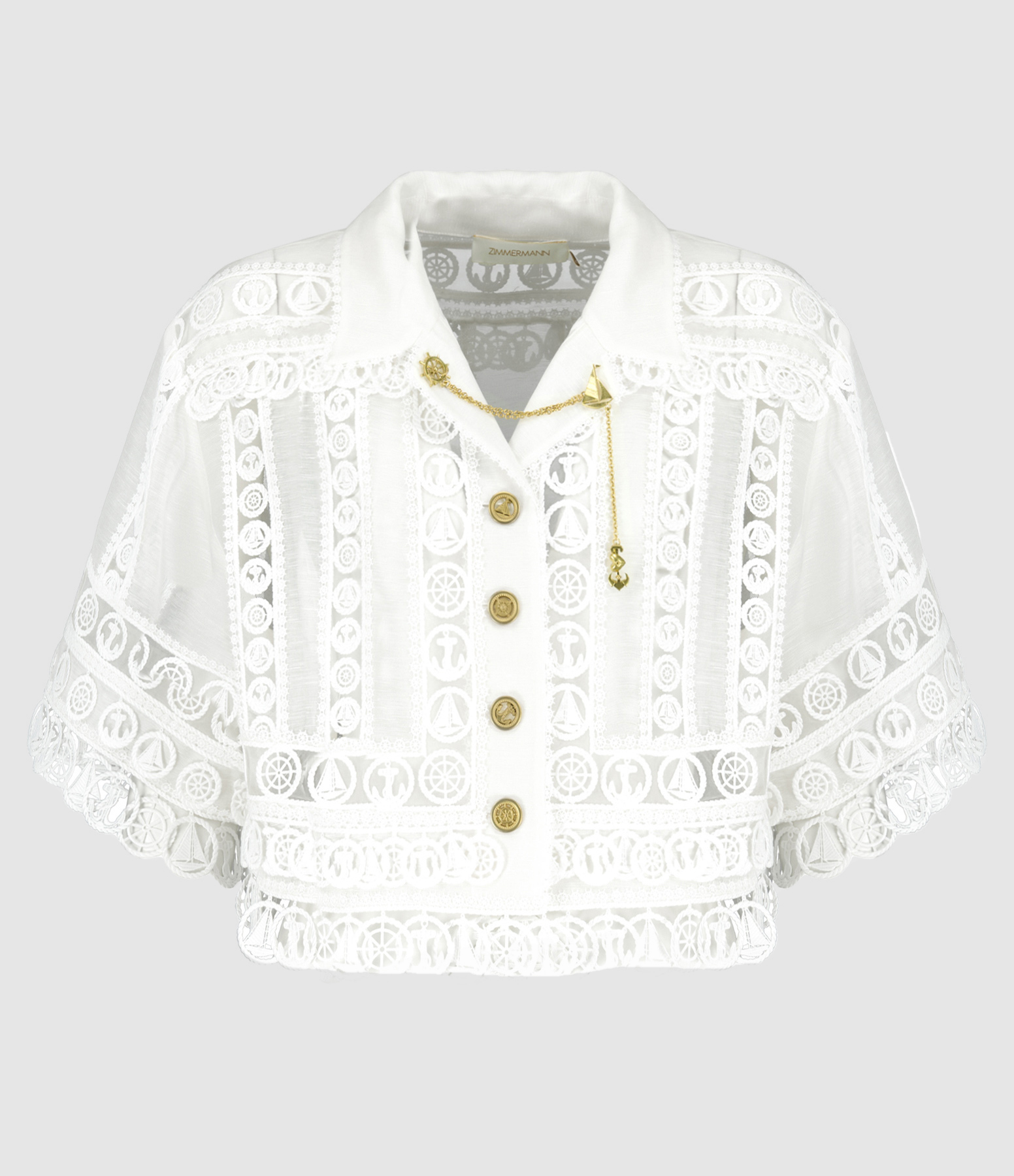 Top Chemise High Tide Nautical Lin Crème