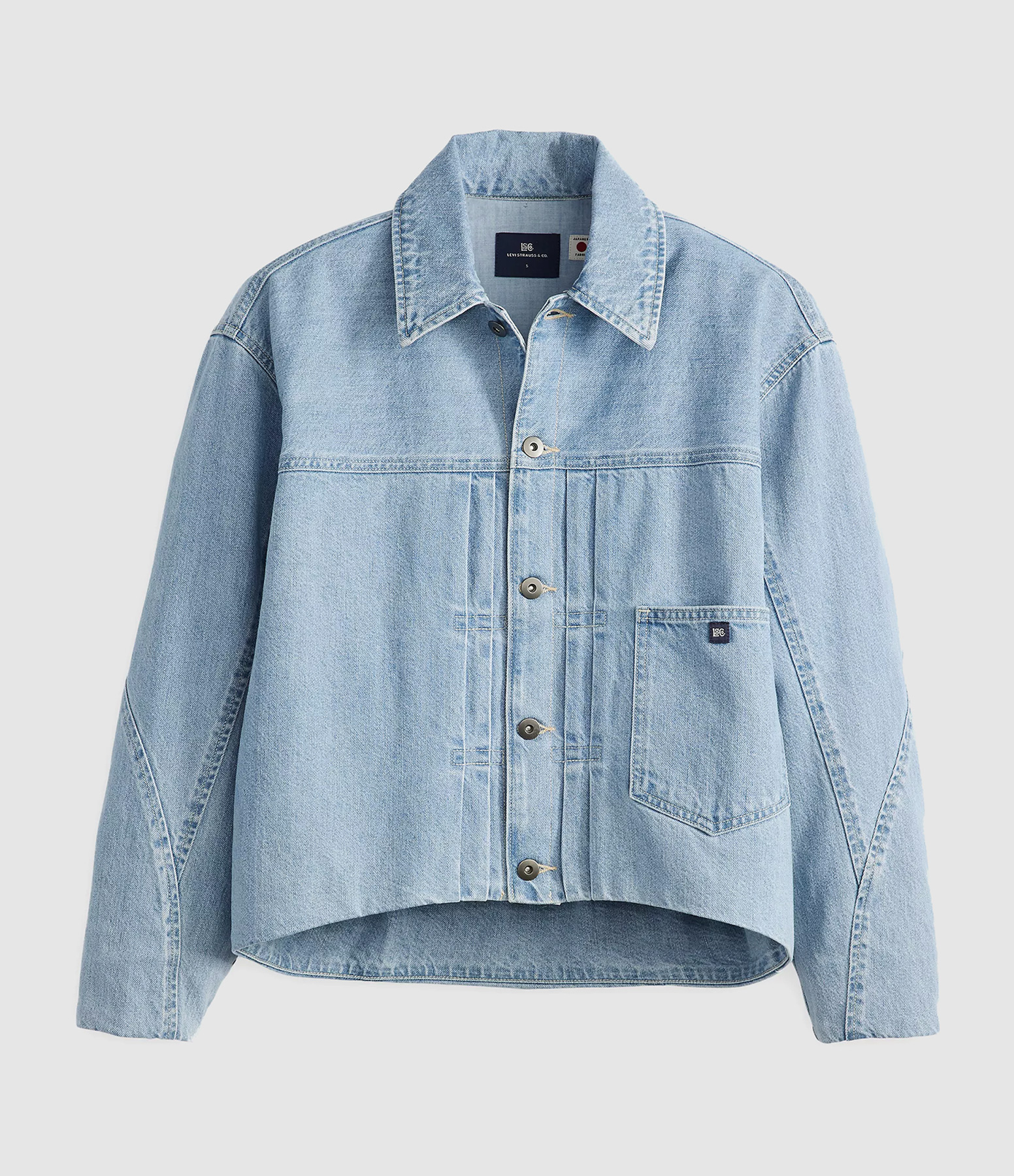Veste Lined Seamed Trucker Med Indigo - Flat Finish
