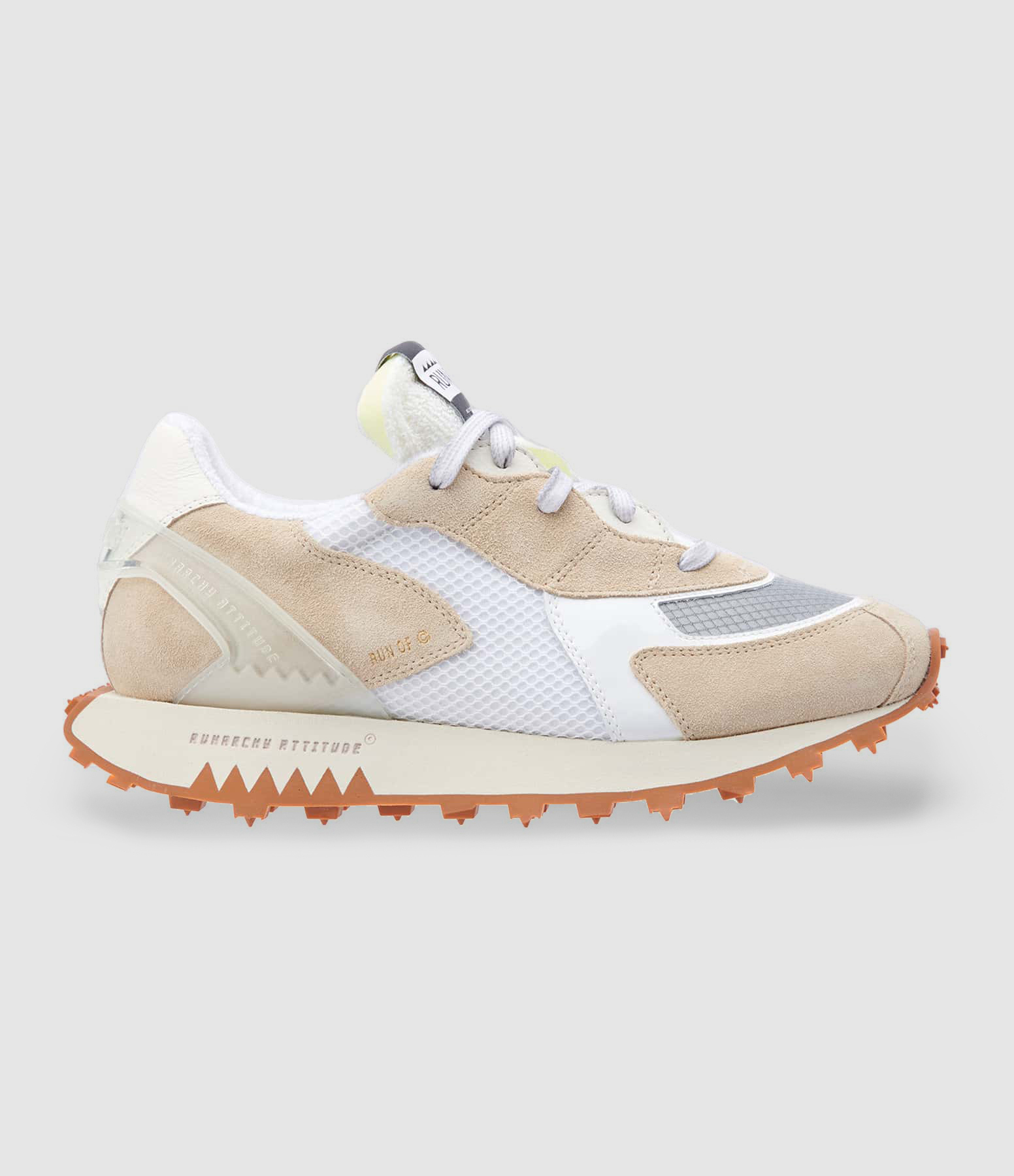 Baskets Atp Cuir Suédé Beige Blanc