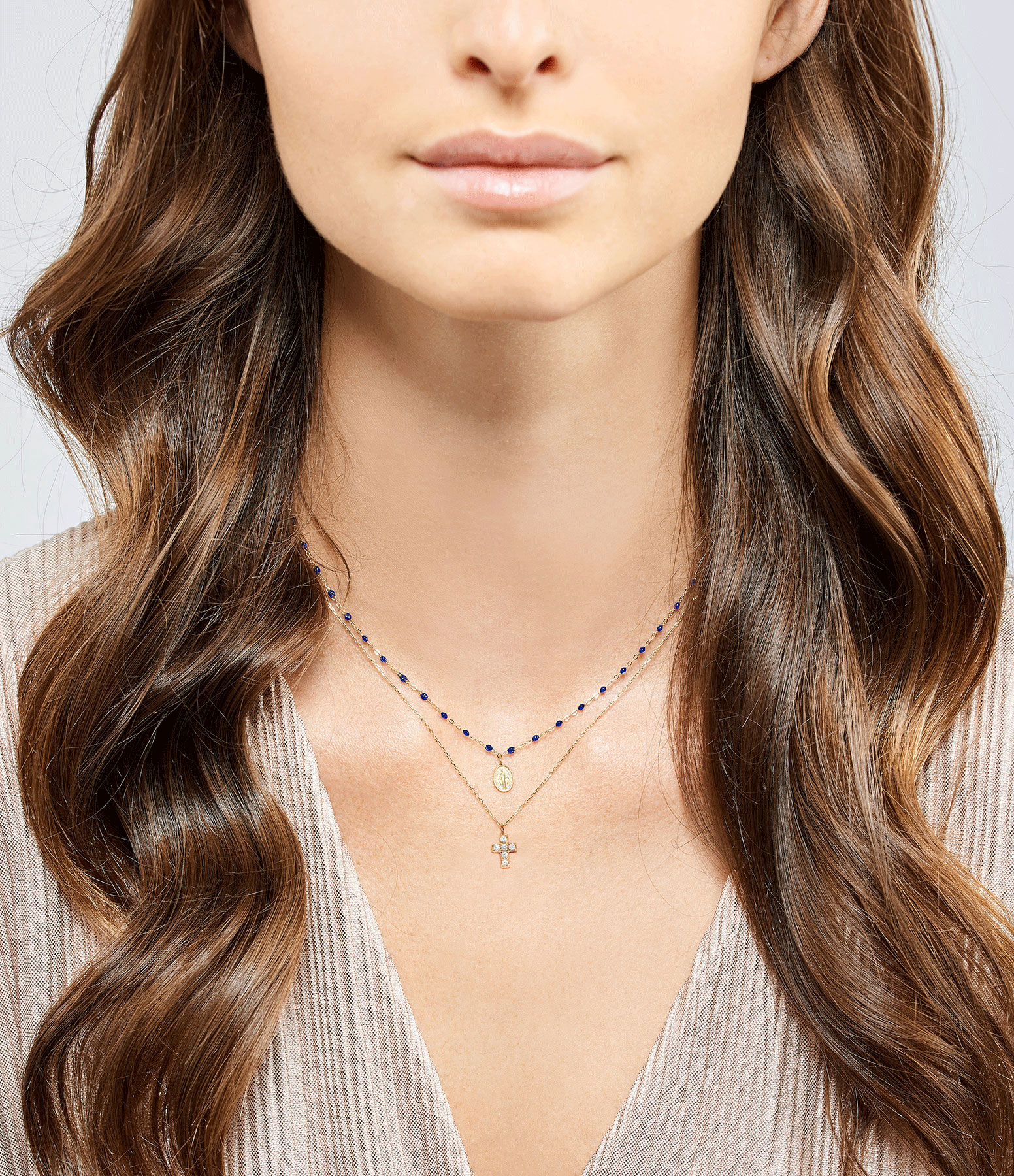 Collier Croix Diamants Chaîne Or