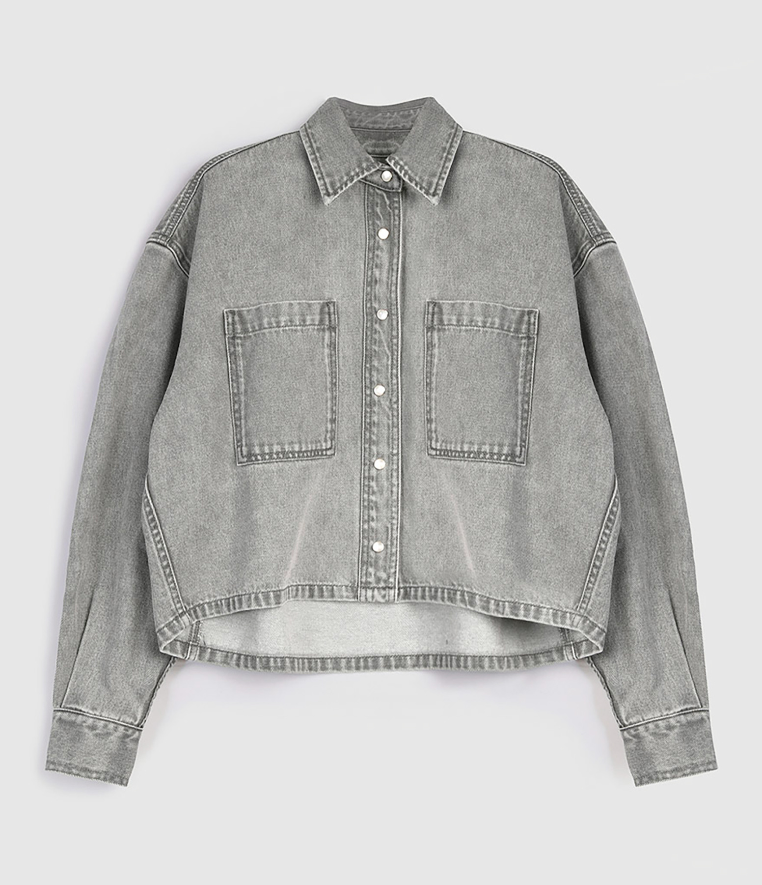 Chemise Jorgi Crop Denim Stone Gris