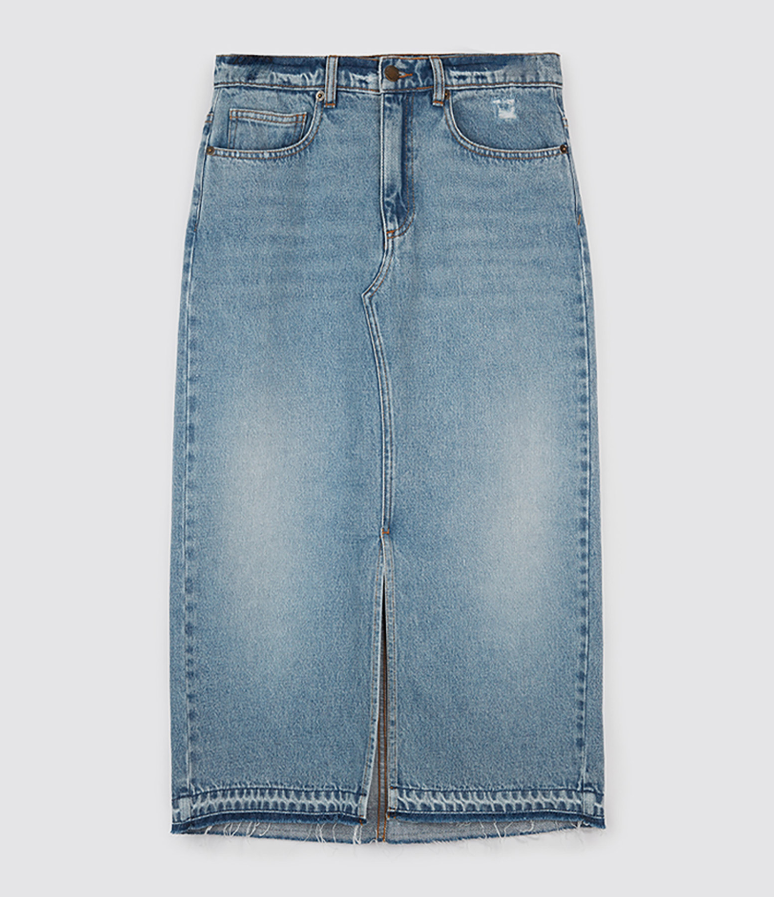 Jupe Calla Mid Denim Bleached Bleu