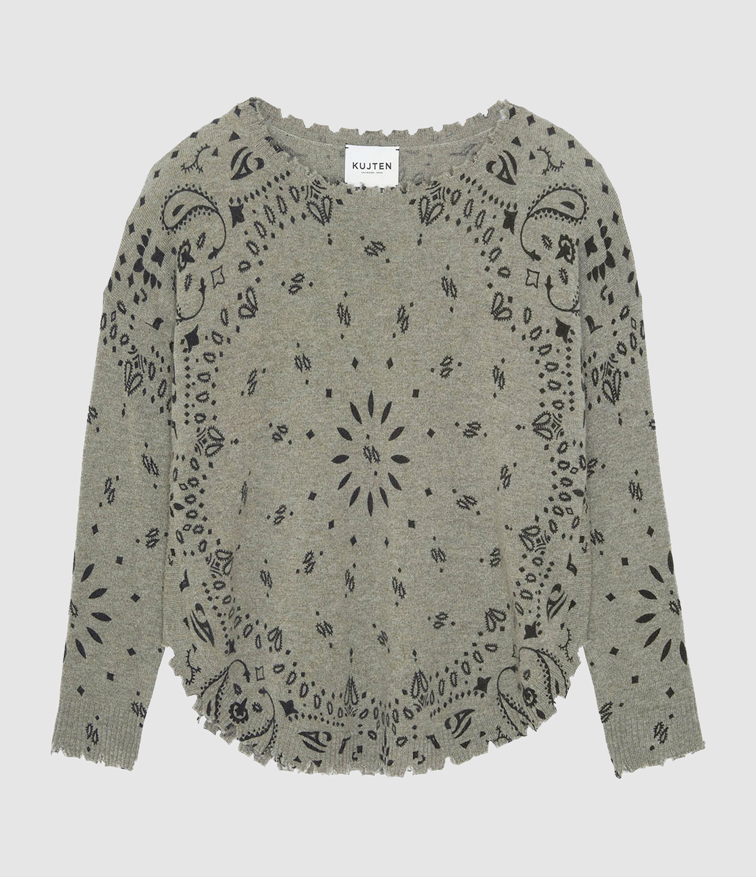 Pull Mela Bandana Cachemire Kaki Chiné