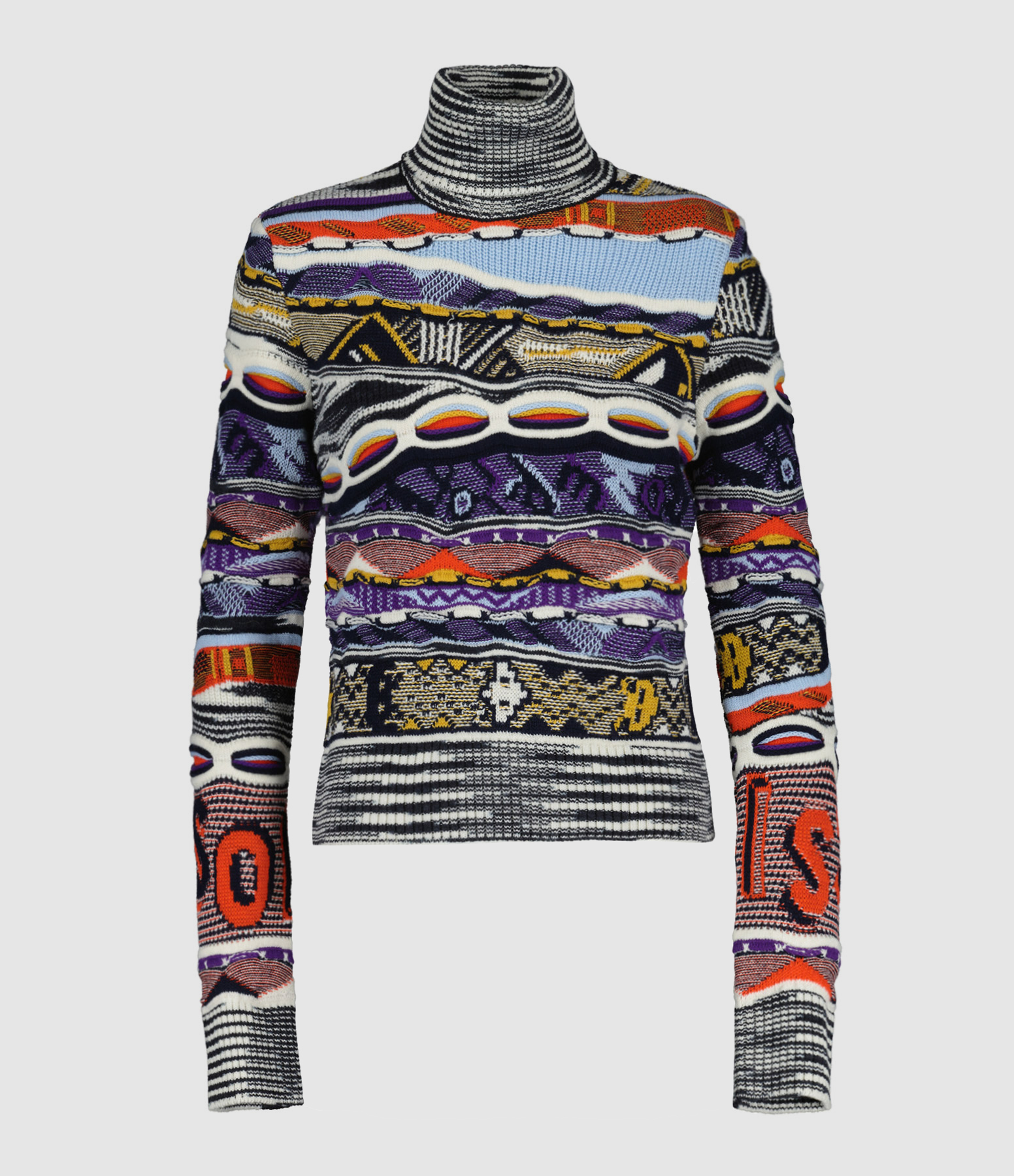 Pull Col Montant Laine Multicolore