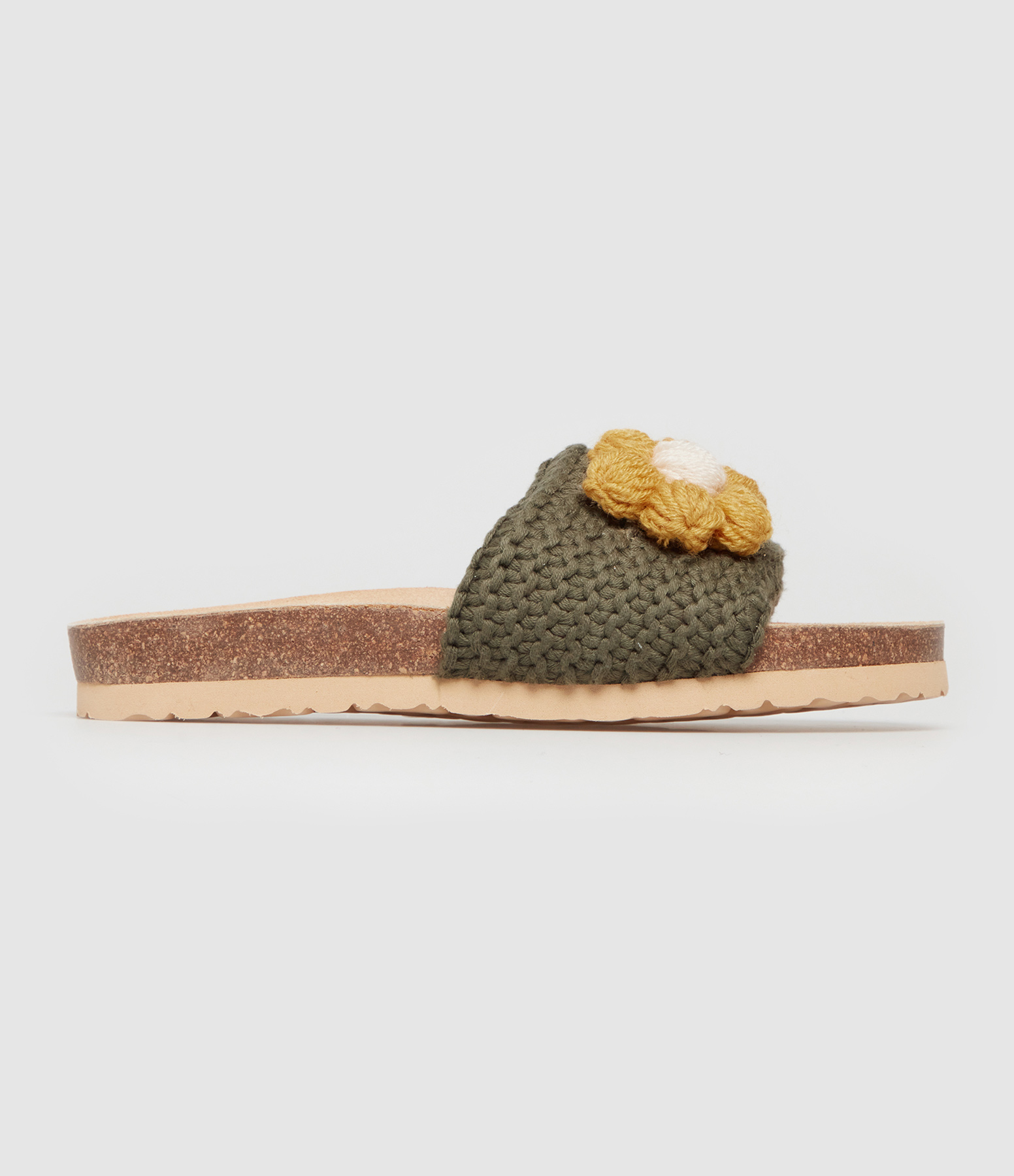Mules Daisy Puff Kaki