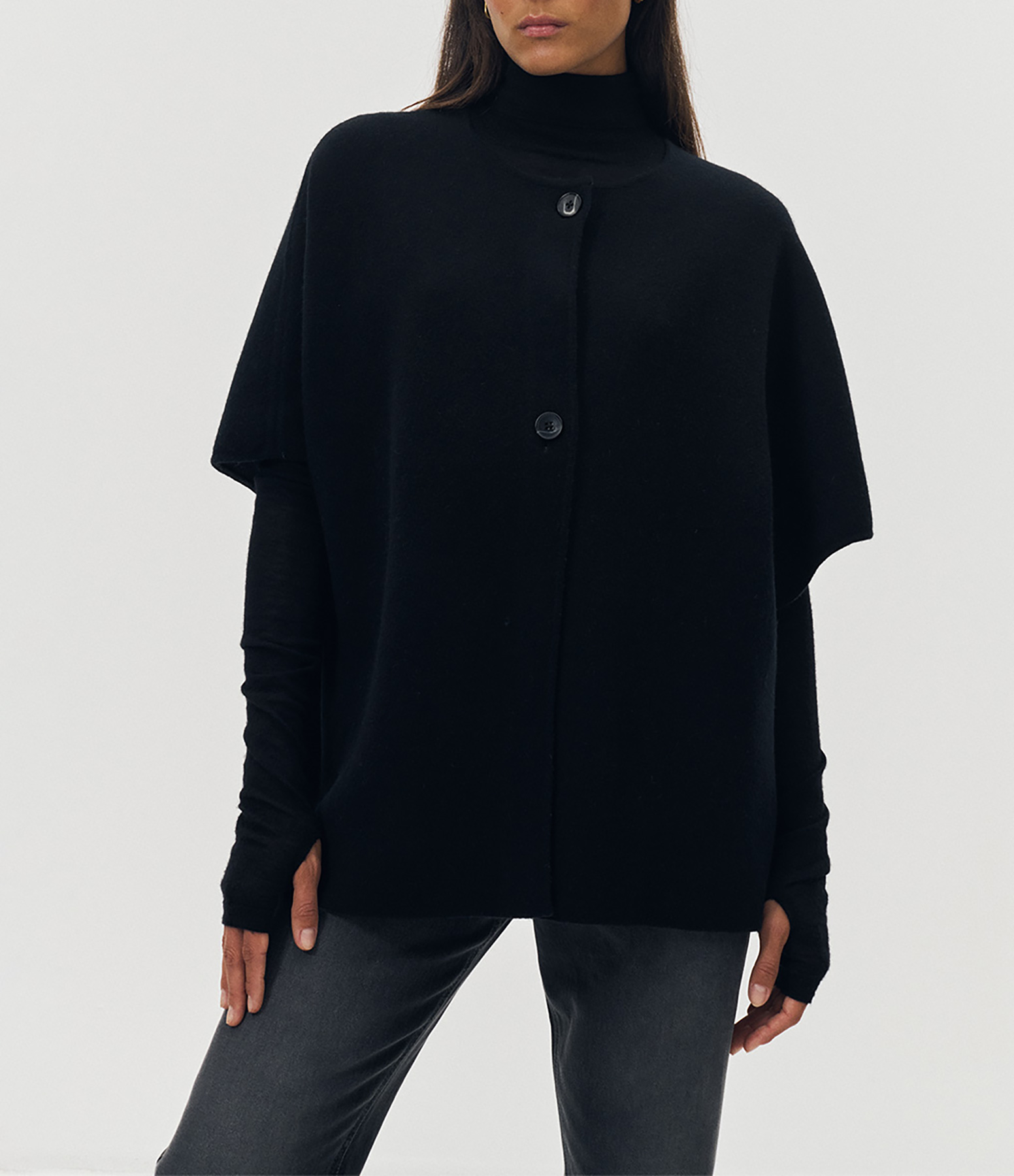 Gilet Okal Réversible Maille Cachemire Gris Noir