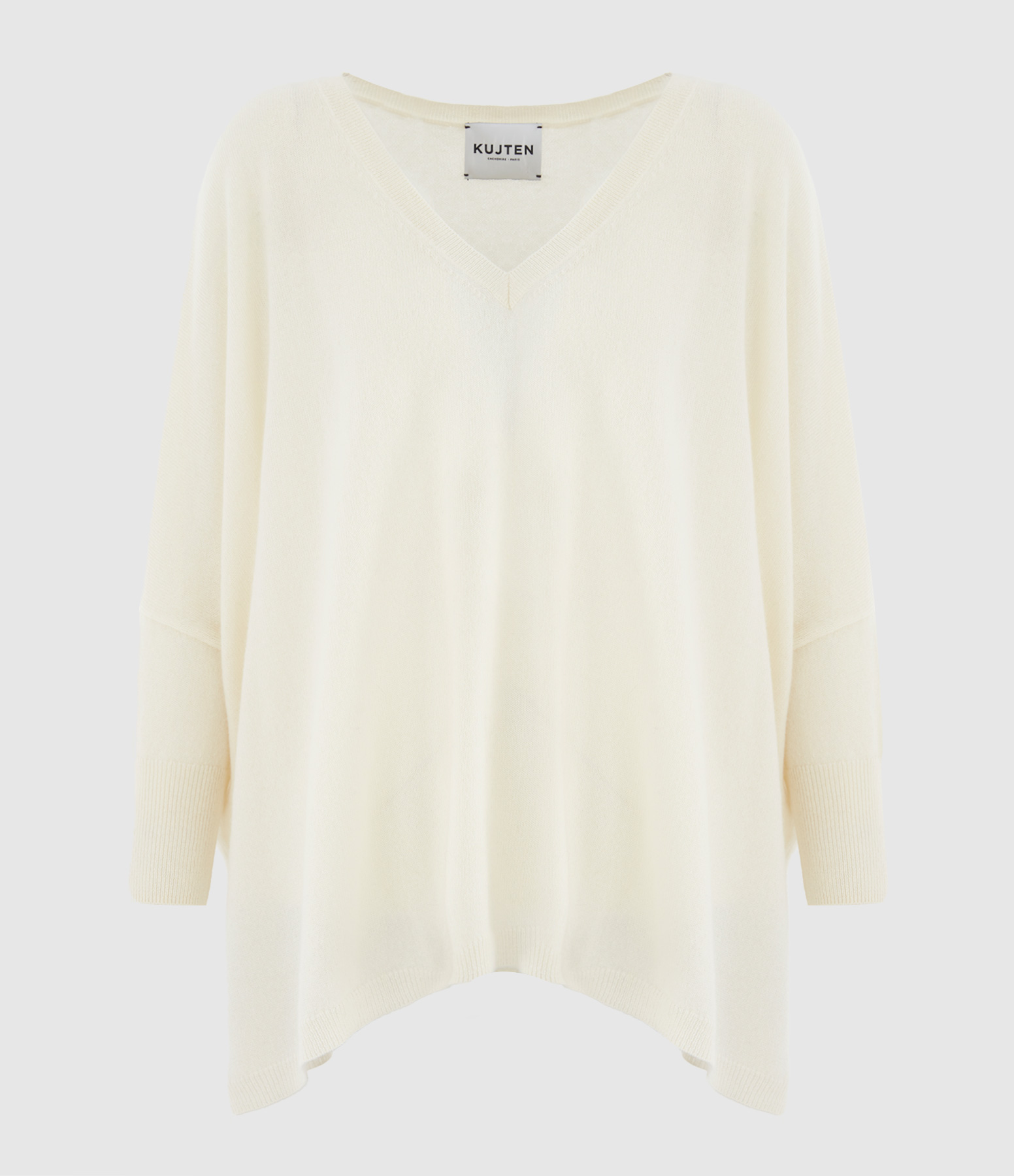Pull Minie Col V Cachemire Écru