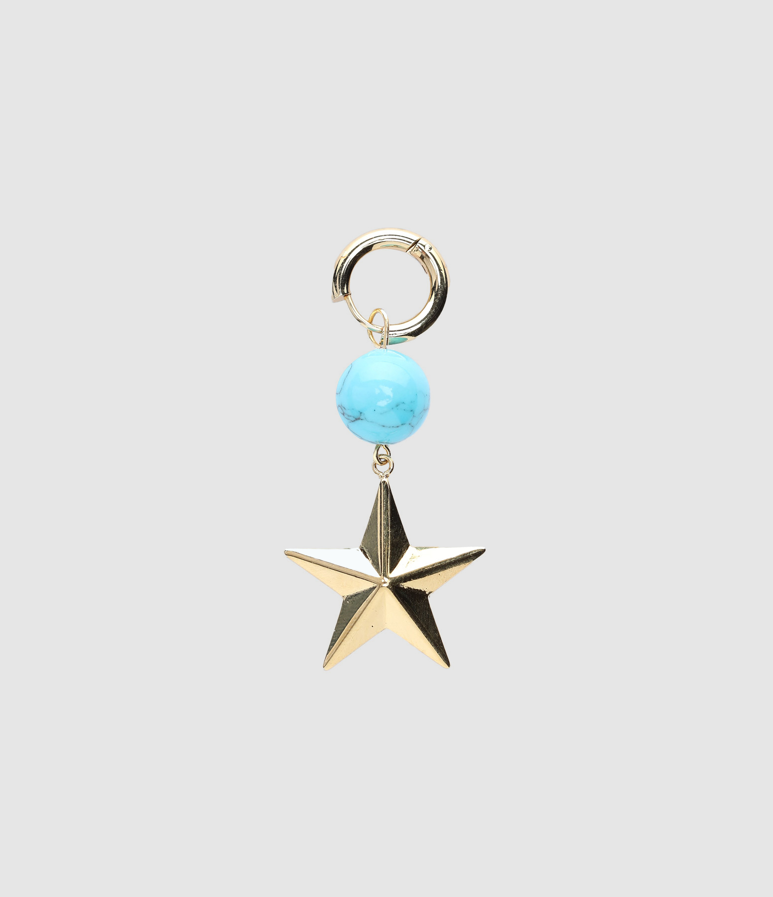 Boucle d'oreille Star Turquoise Argent Doré (vendue à l'unité)