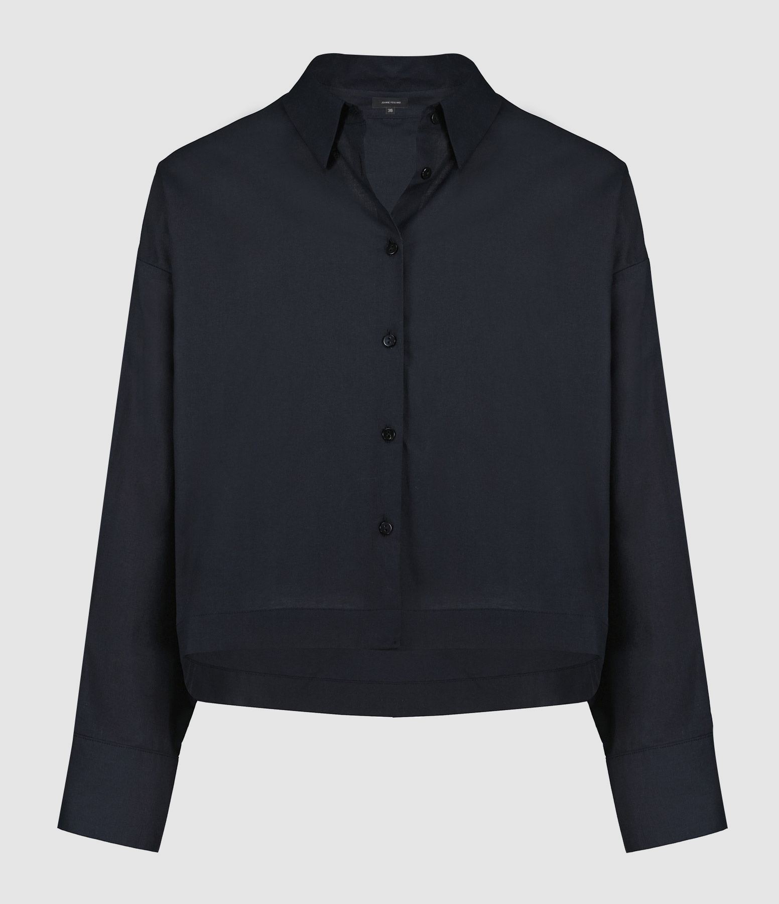 Chemise Ima Crop Coton Noir