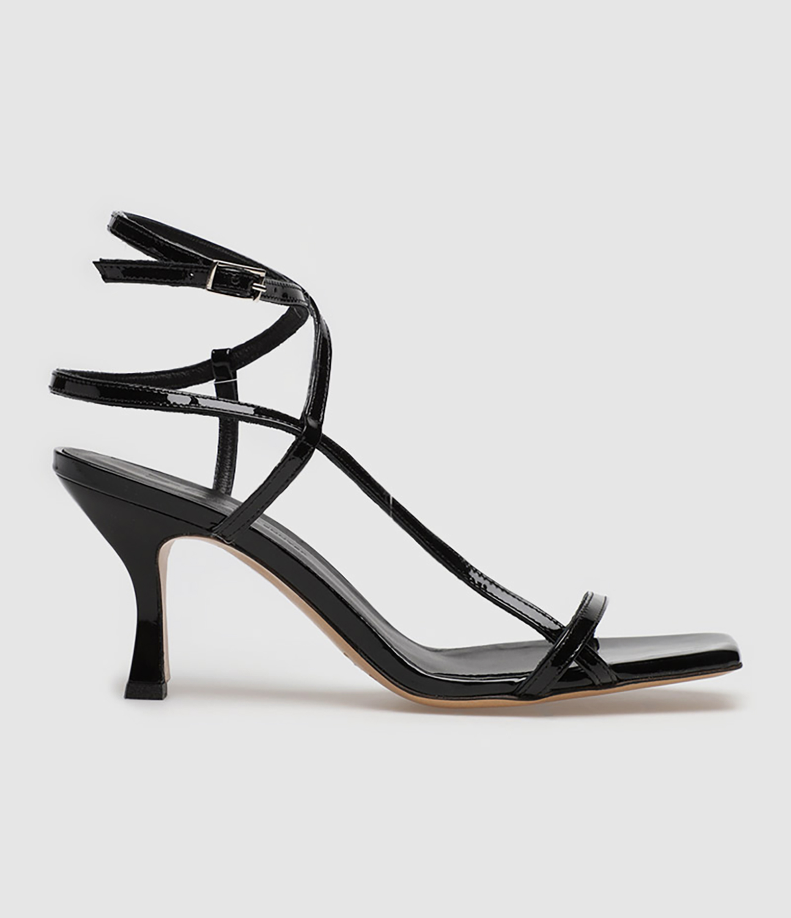 Sandales Sublim Double Cuir Verni Noir